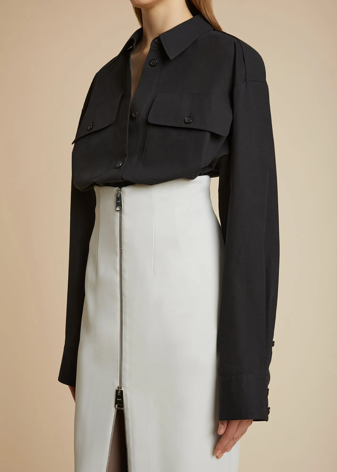 The Missa Top in Black Cotton sold by KHAITE product image thumbnail 5