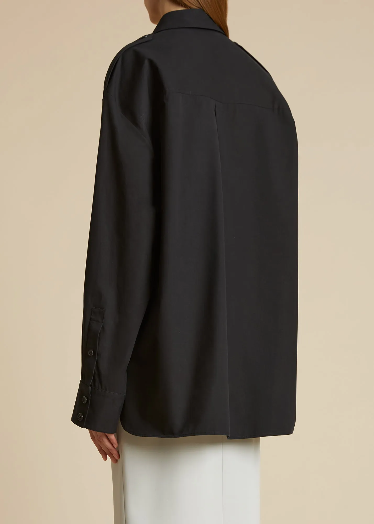 The Missa Top in Black Cotton sold by KHAITE product image thumbnail 3