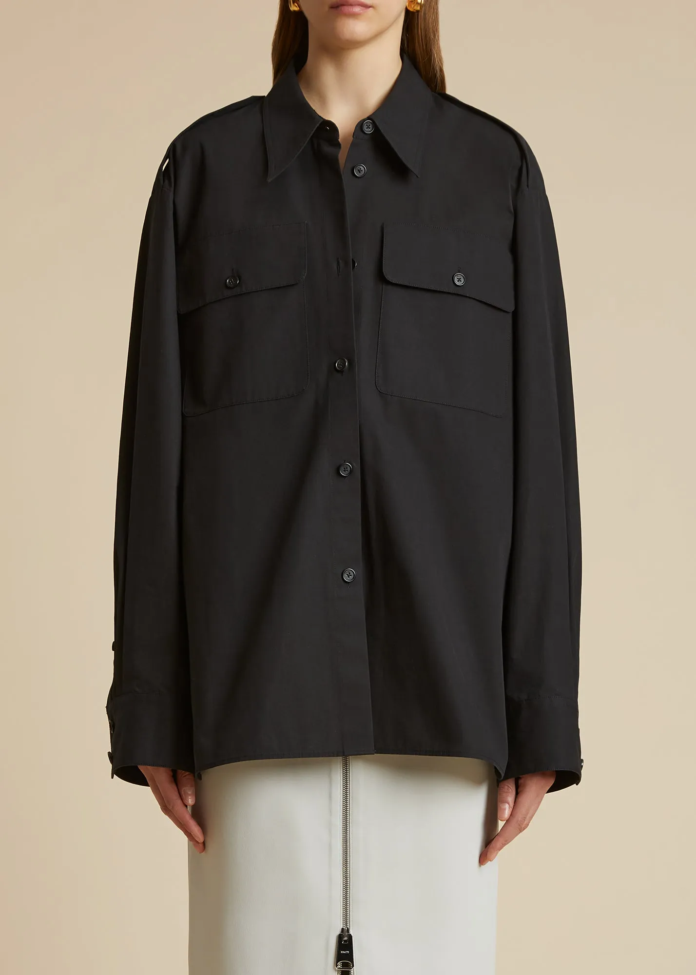 The Missa Top in Black Cotton sold by KHAITE product image thumbnail 2