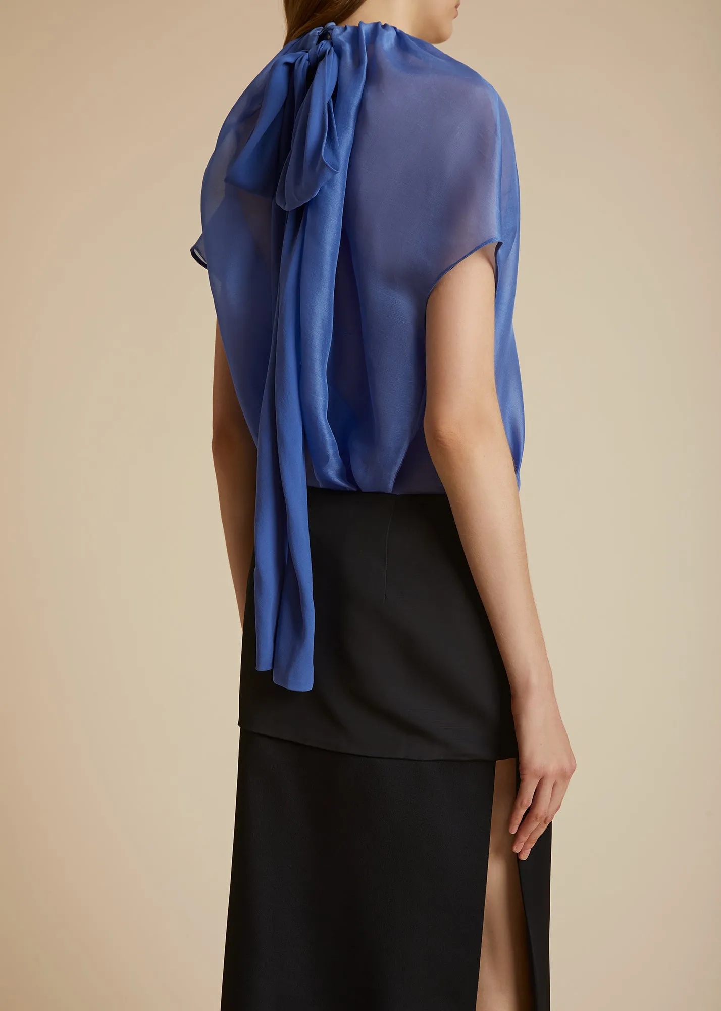 The Kass Top in Blue Iris sold by KHAITE product image thumbnail 5