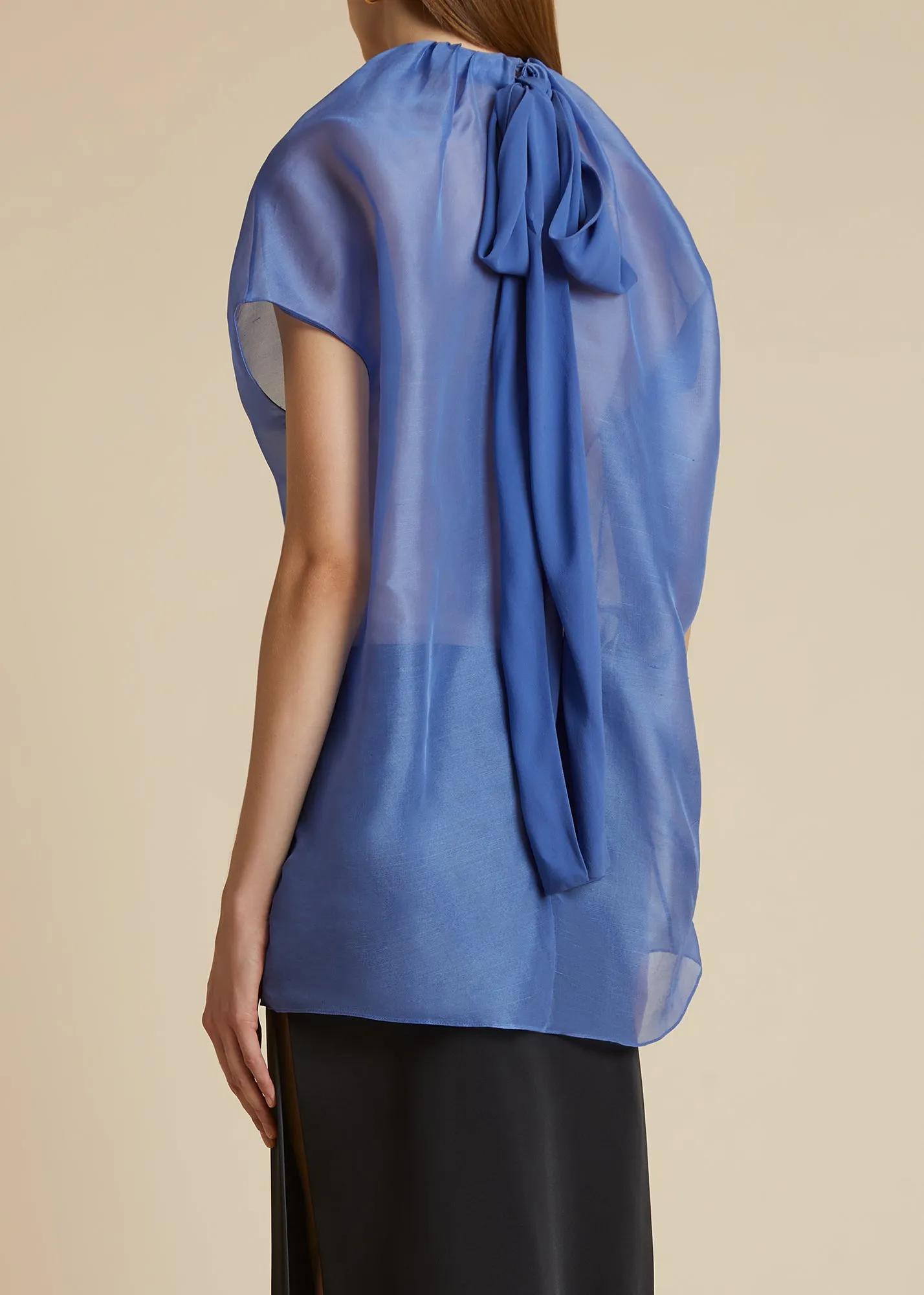 The Kass Top in Blue Iris sold by KHAITE product image thumbnail 3