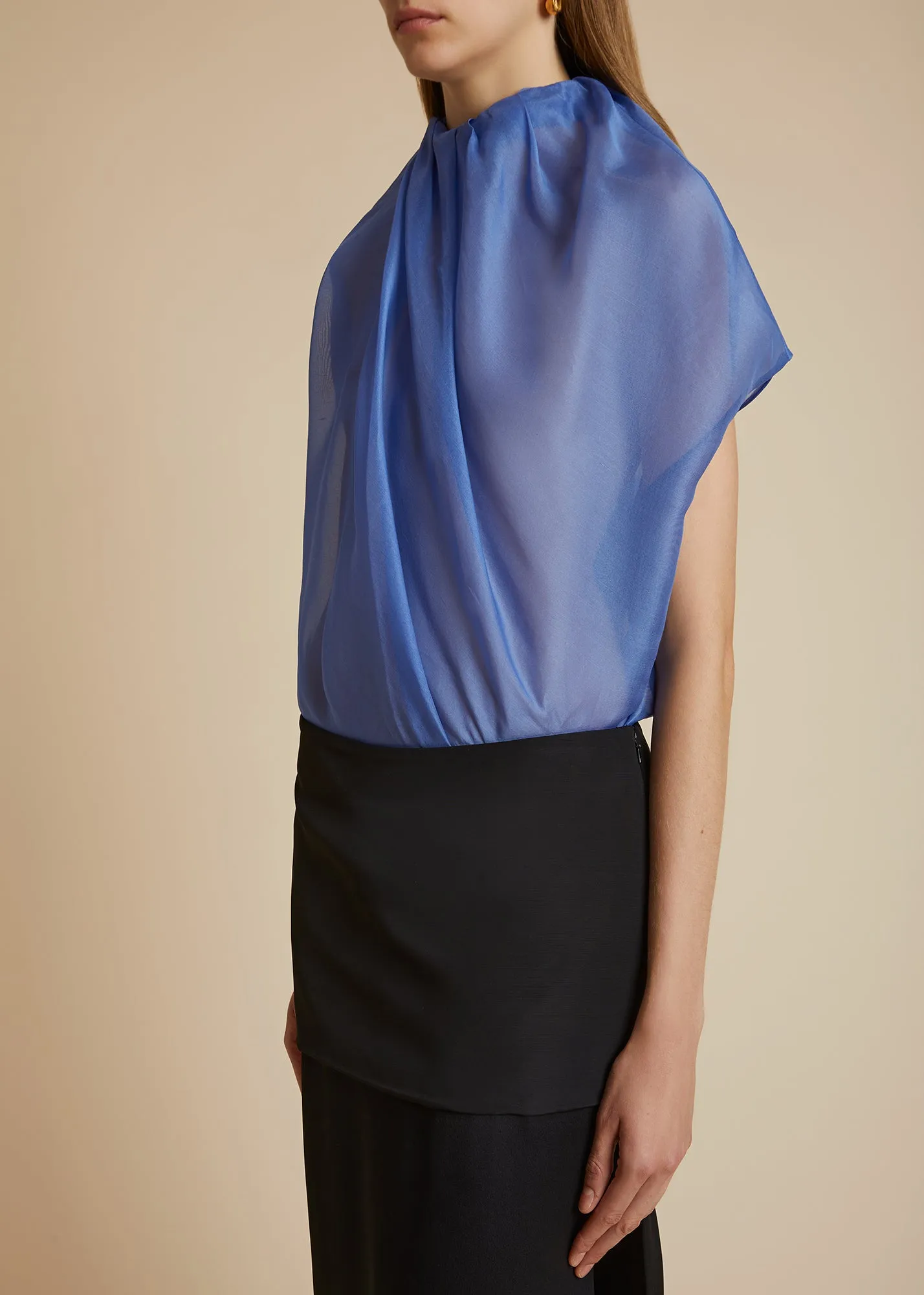 The Kass Top in Blue Iris sold by KHAITE product image thumbnail 4