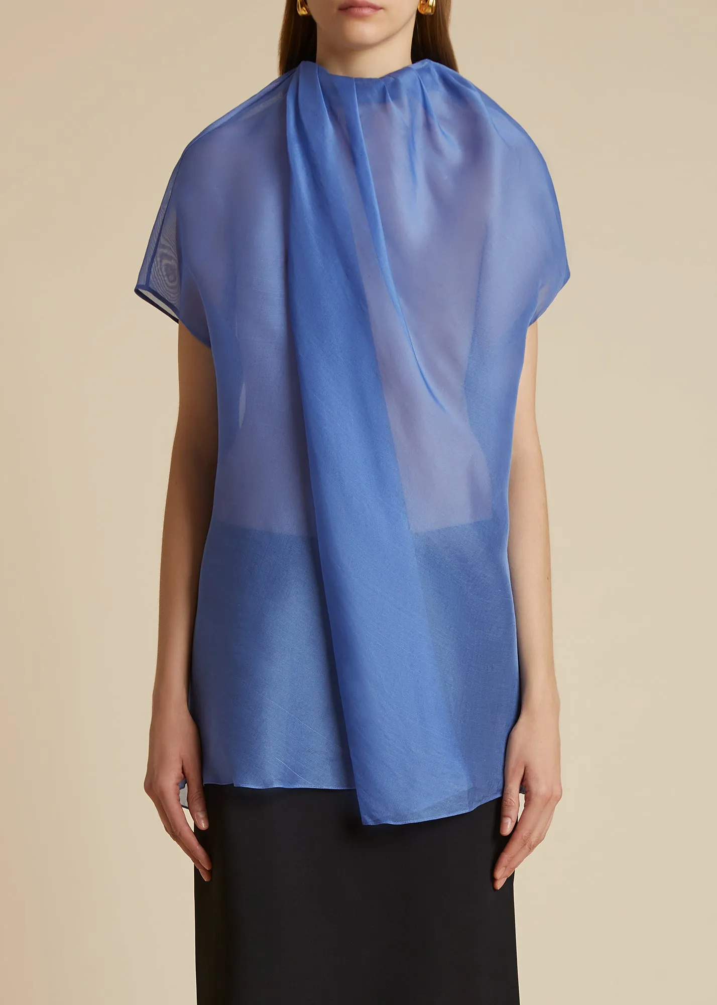 The Kass Top in Blue Iris sold by KHAITE product image thumbnail 2