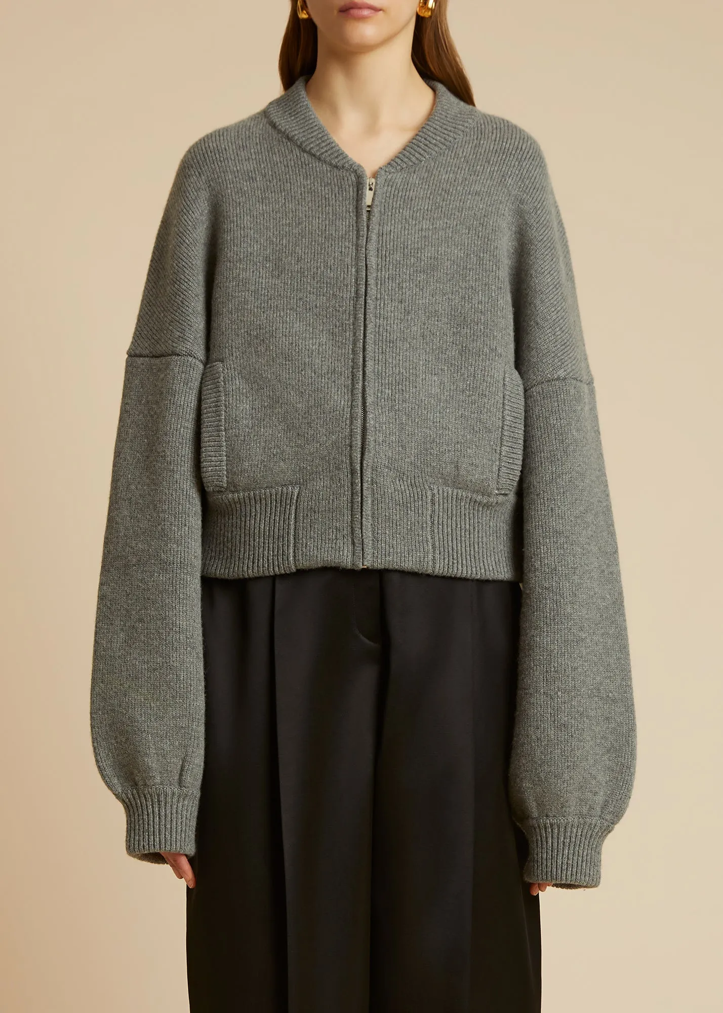 The Rhea Jacket in Smoke sold by KHAITE product image thumbnail 2