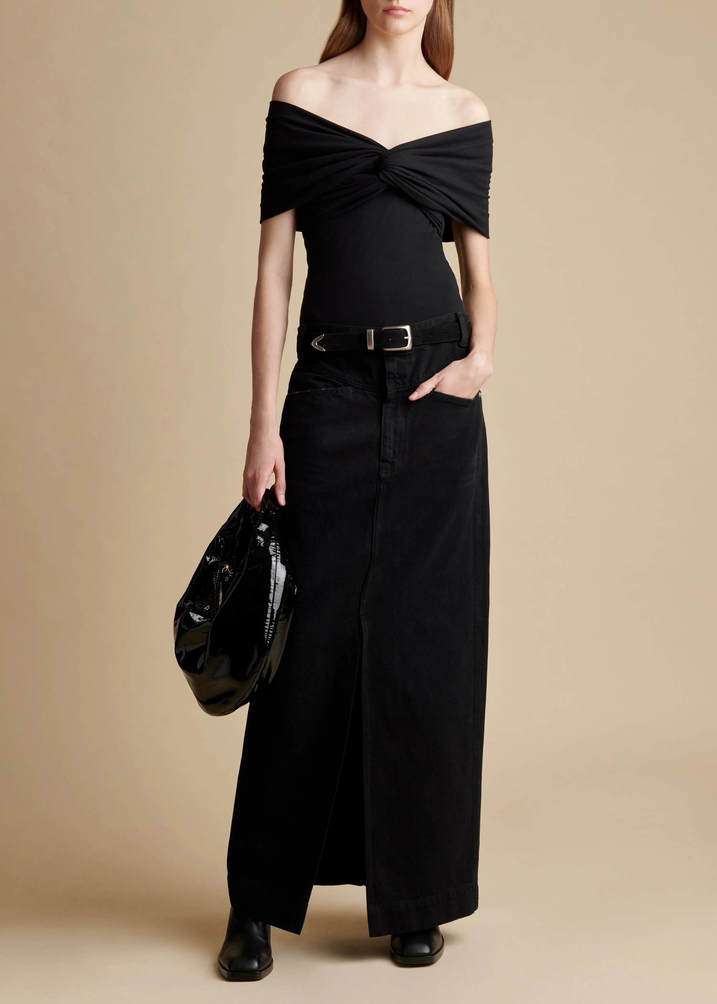 The Cerise Bodysuit in Black sold by KHAITE product image thumbnail 2