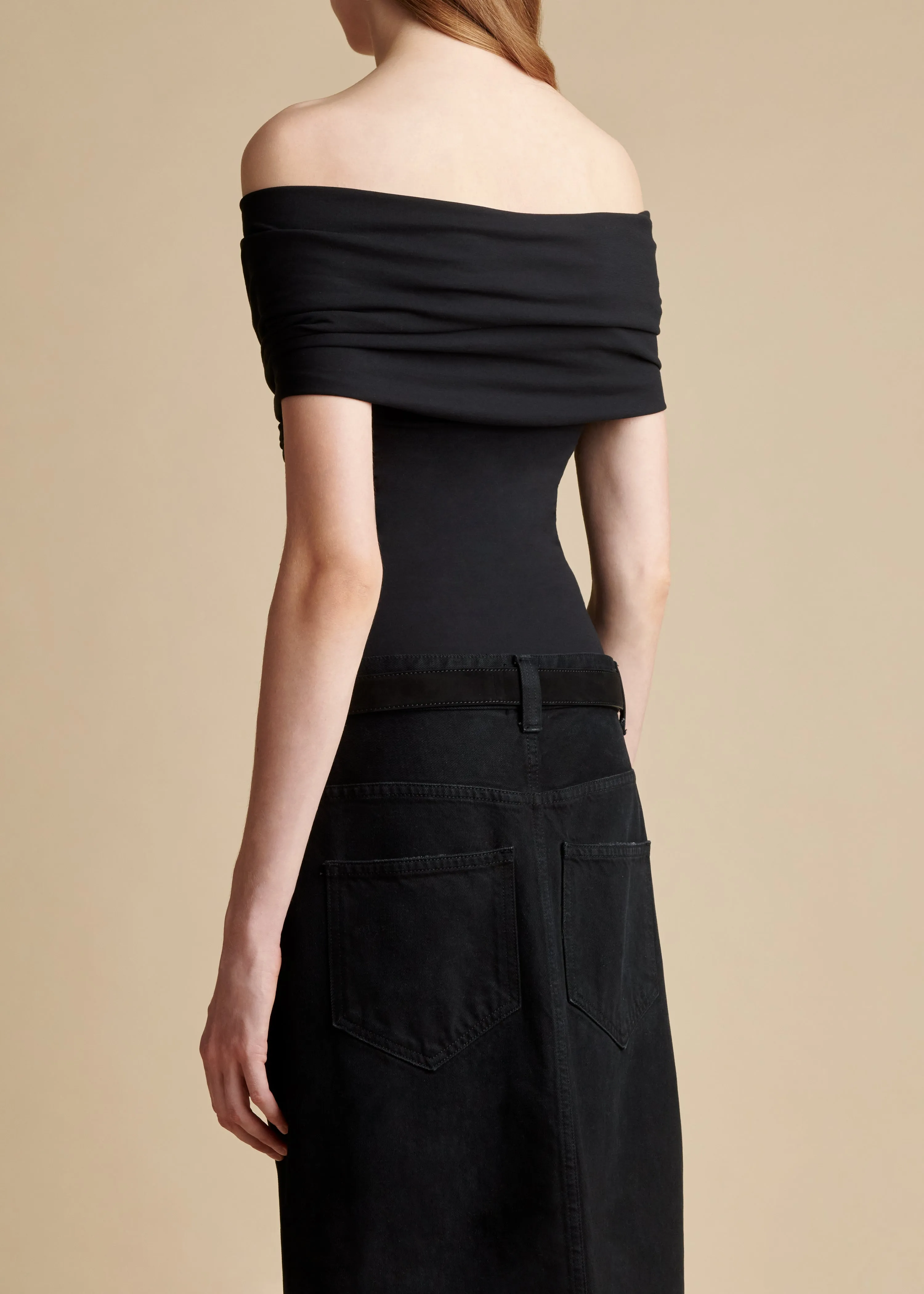 The Cerise Bodysuit in Black sold by KHAITE product image thumbnail 3