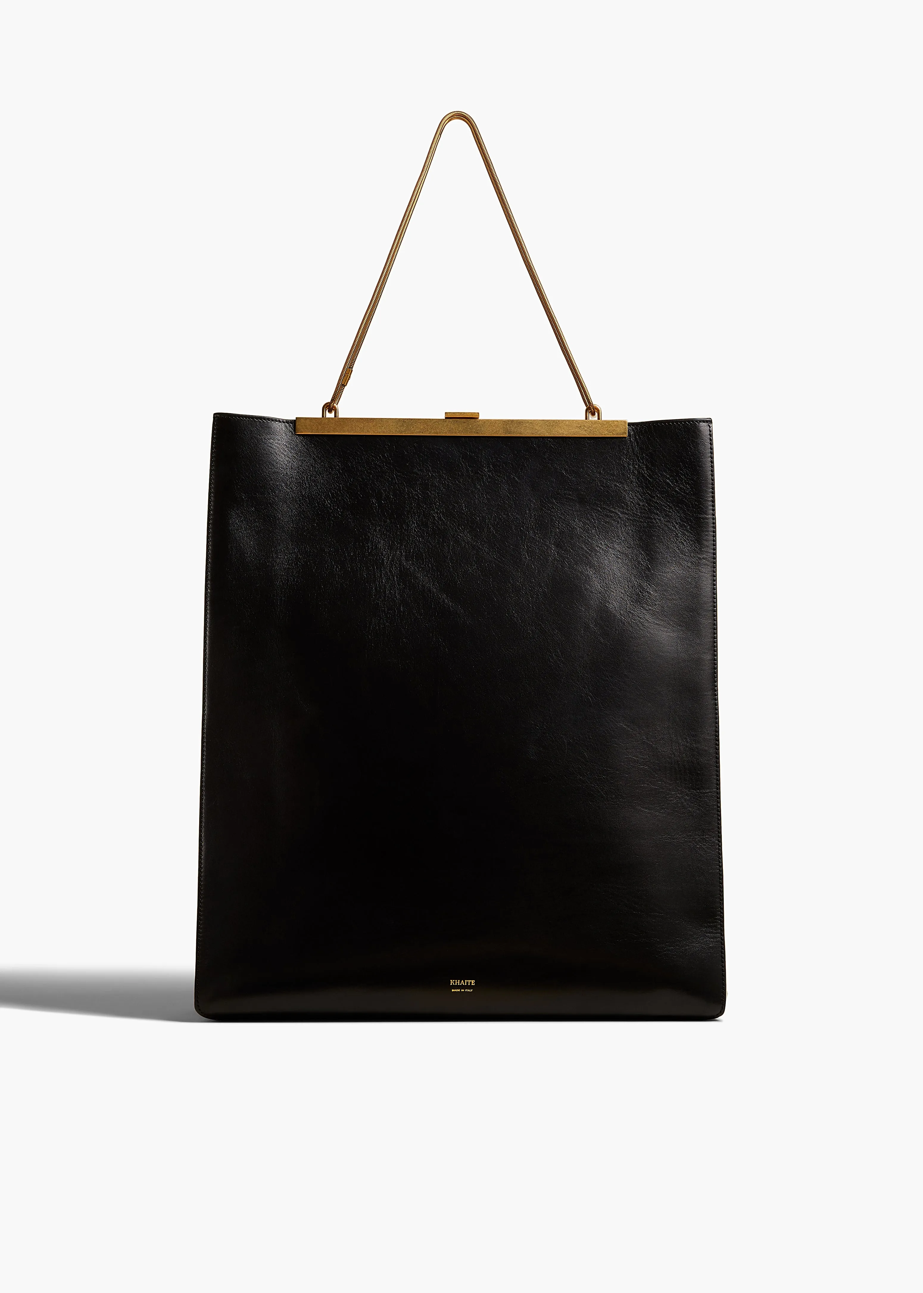 Augusta Chain Tote in Black Leather sold by KHAITE