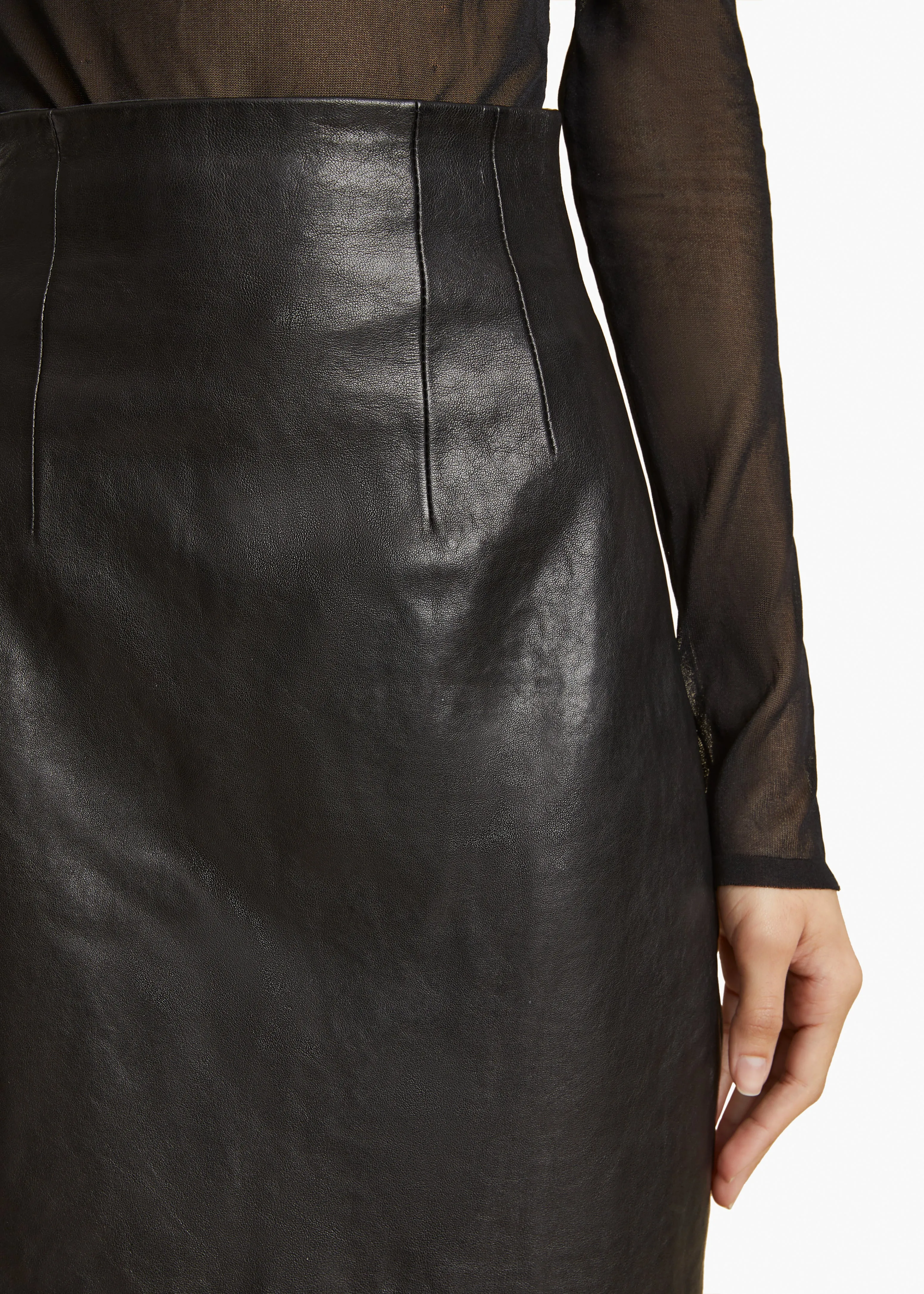 Loxley Skirt in Black Leather sold by KHAITE product image thumbnail 5