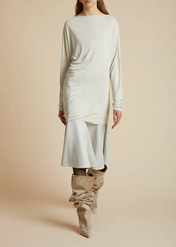 The Lennox Skirt in Nimbus sold by KHAITE
