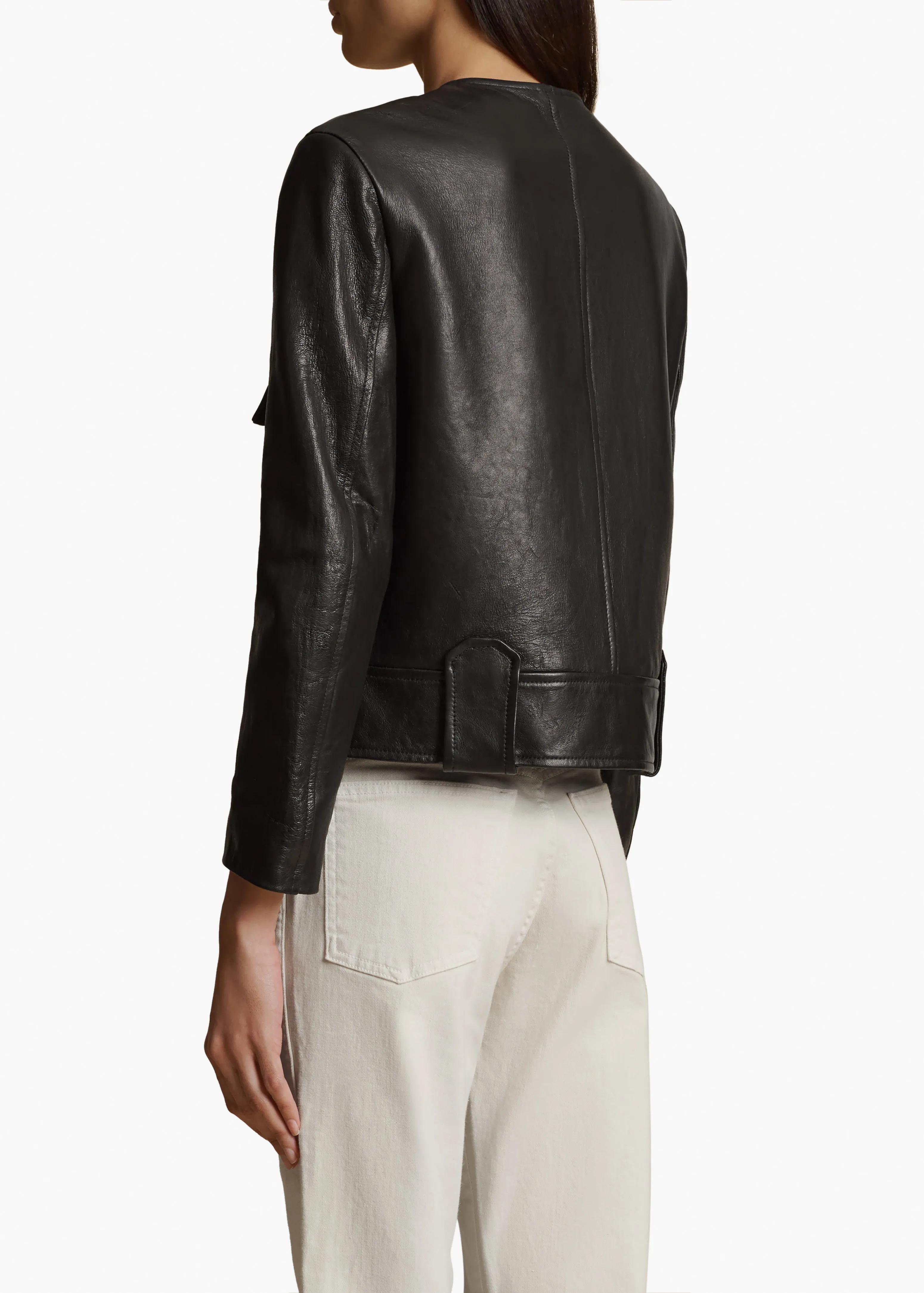 Laybin Jacket in Black Leather sold by KHAITE product image thumbnail 4