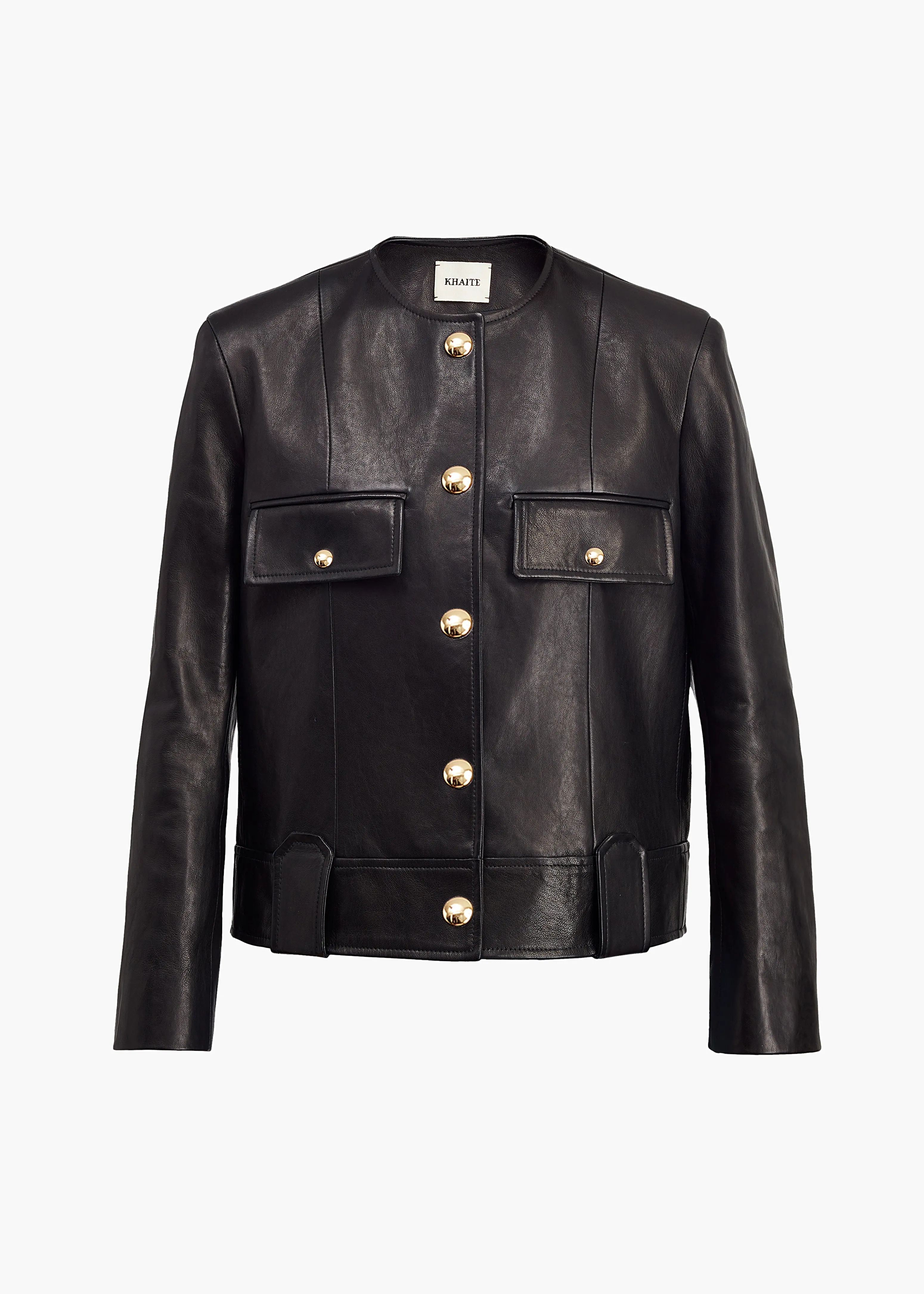 Laybin Jacket in Black Leather sold by KHAITE