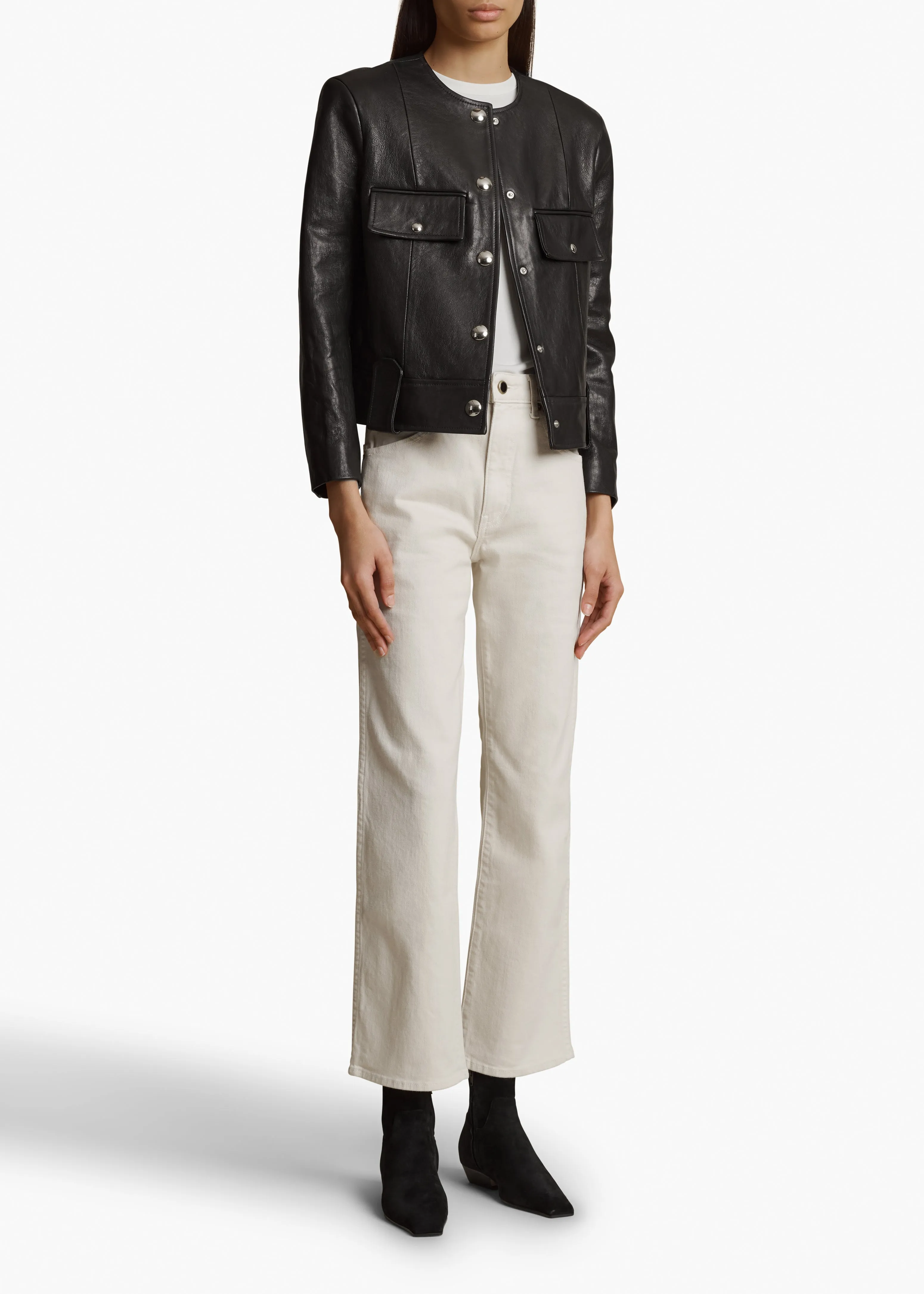 Laybin Jacket in Black Leather sold by KHAITE product image thumbnail 2