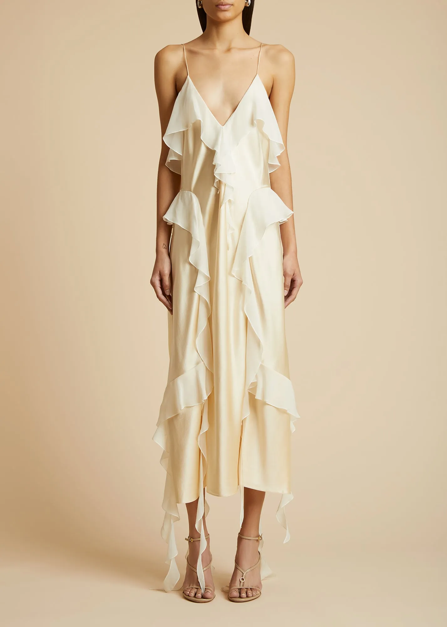 Pim Dress in Ecru sold by KHAITE product image thumbnail 3