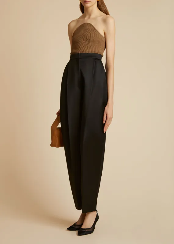 The Jericho Top in Carob sold by KHAITE