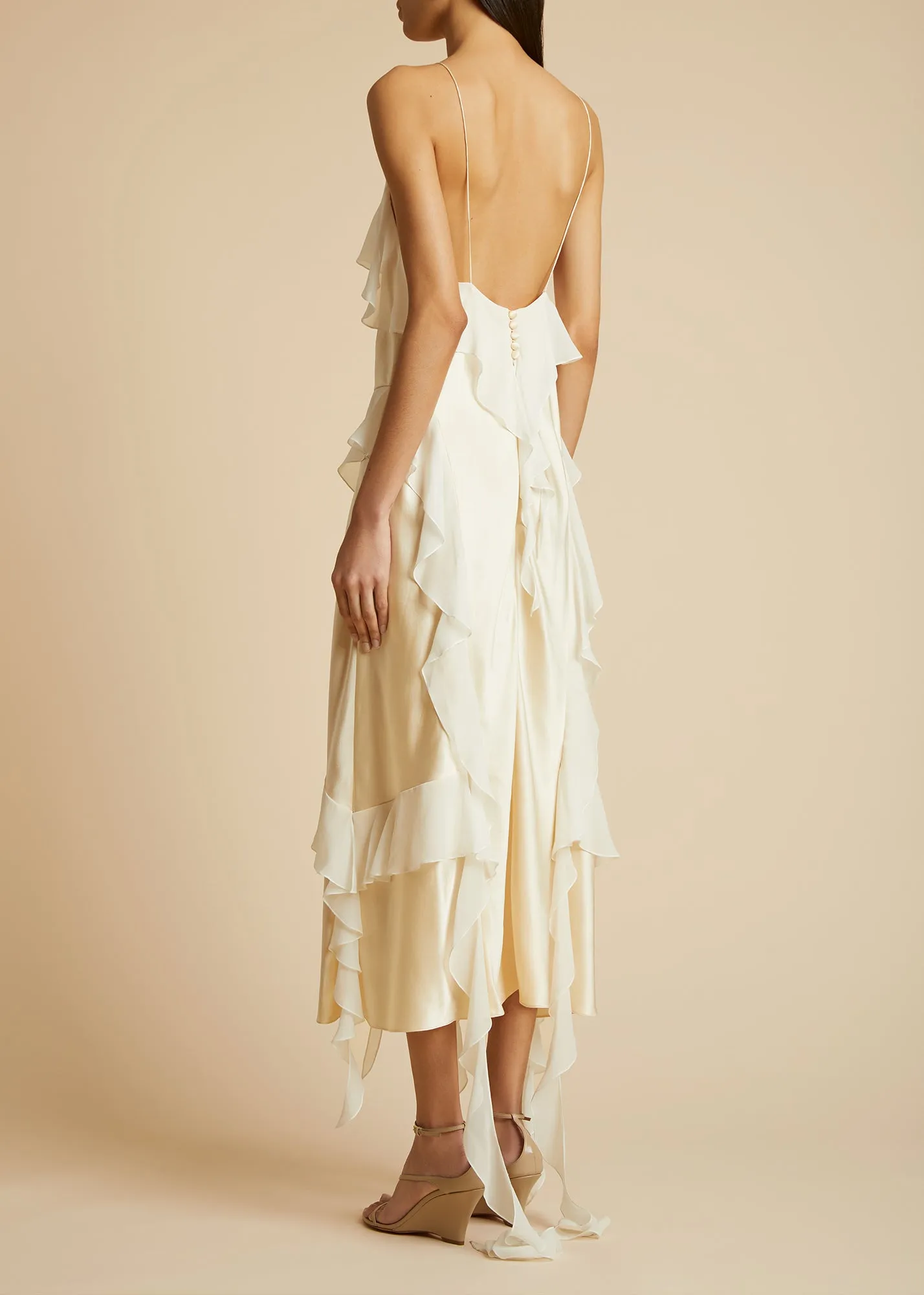 Pim Dress in Ecru sold by KHAITE product image thumbnail 4