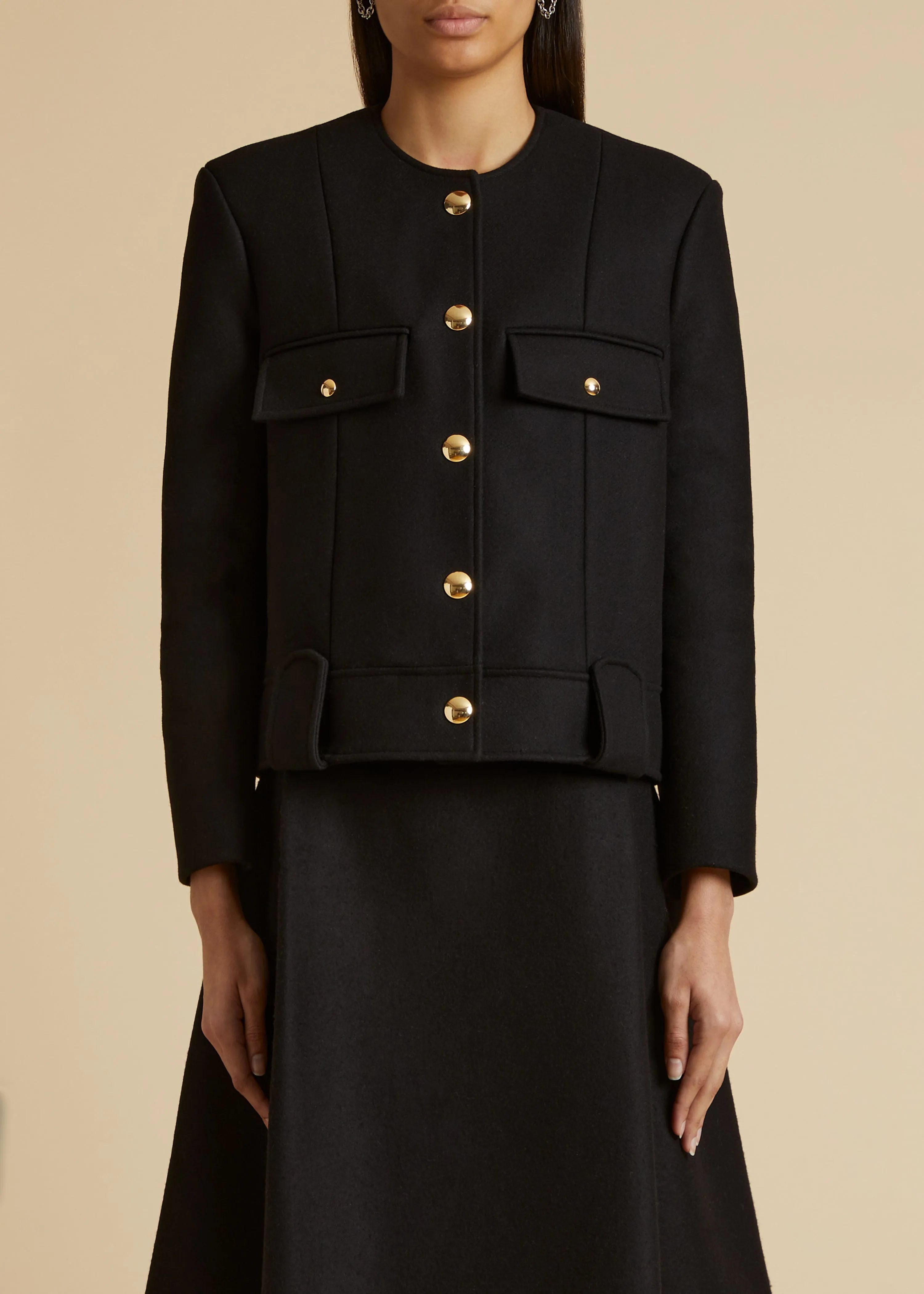 The Laybin Jacket in Black Wool sold by KHAITE product image thumbnail 2