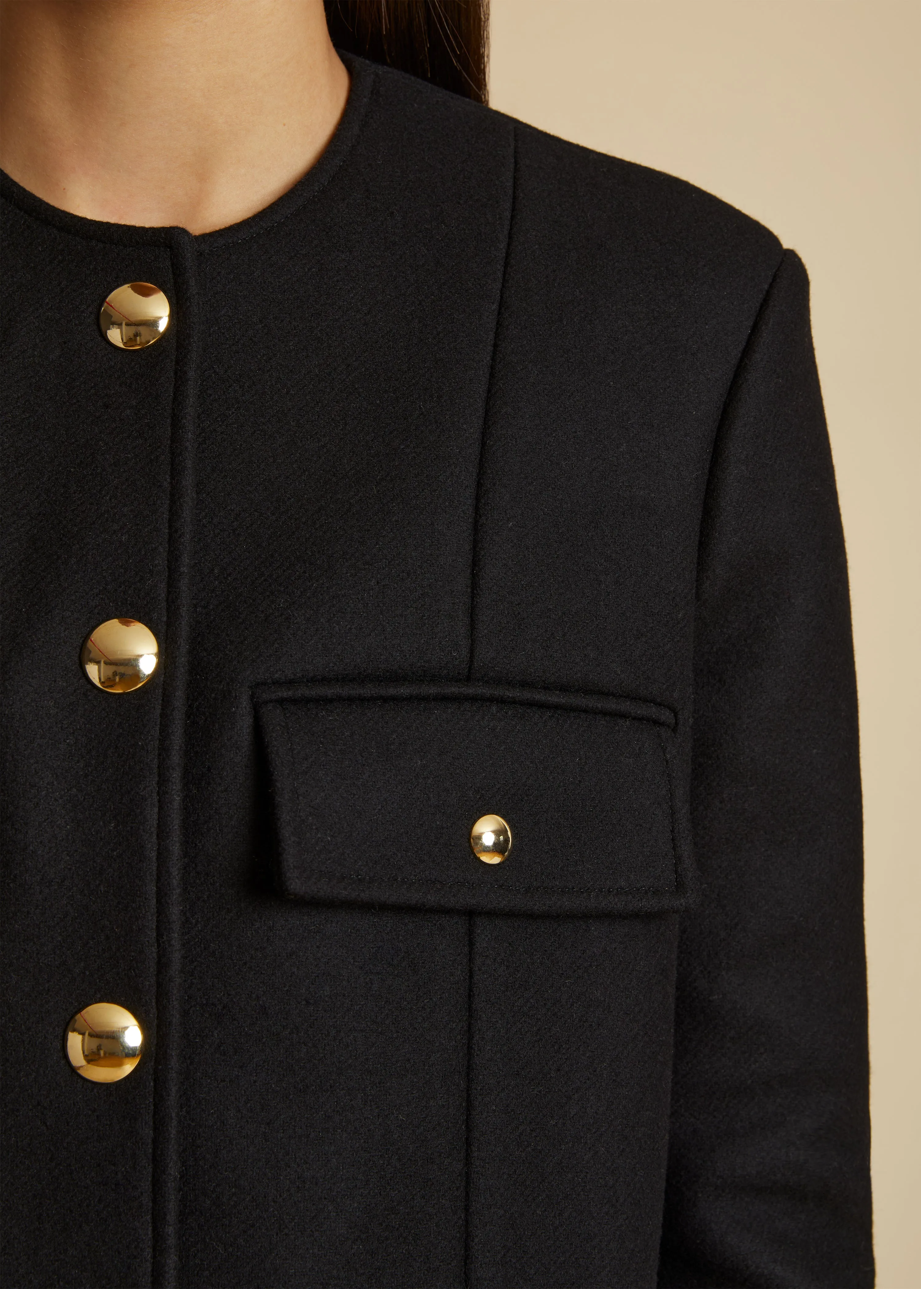 The Laybin Jacket in Black Wool sold by KHAITE product image thumbnail 5
