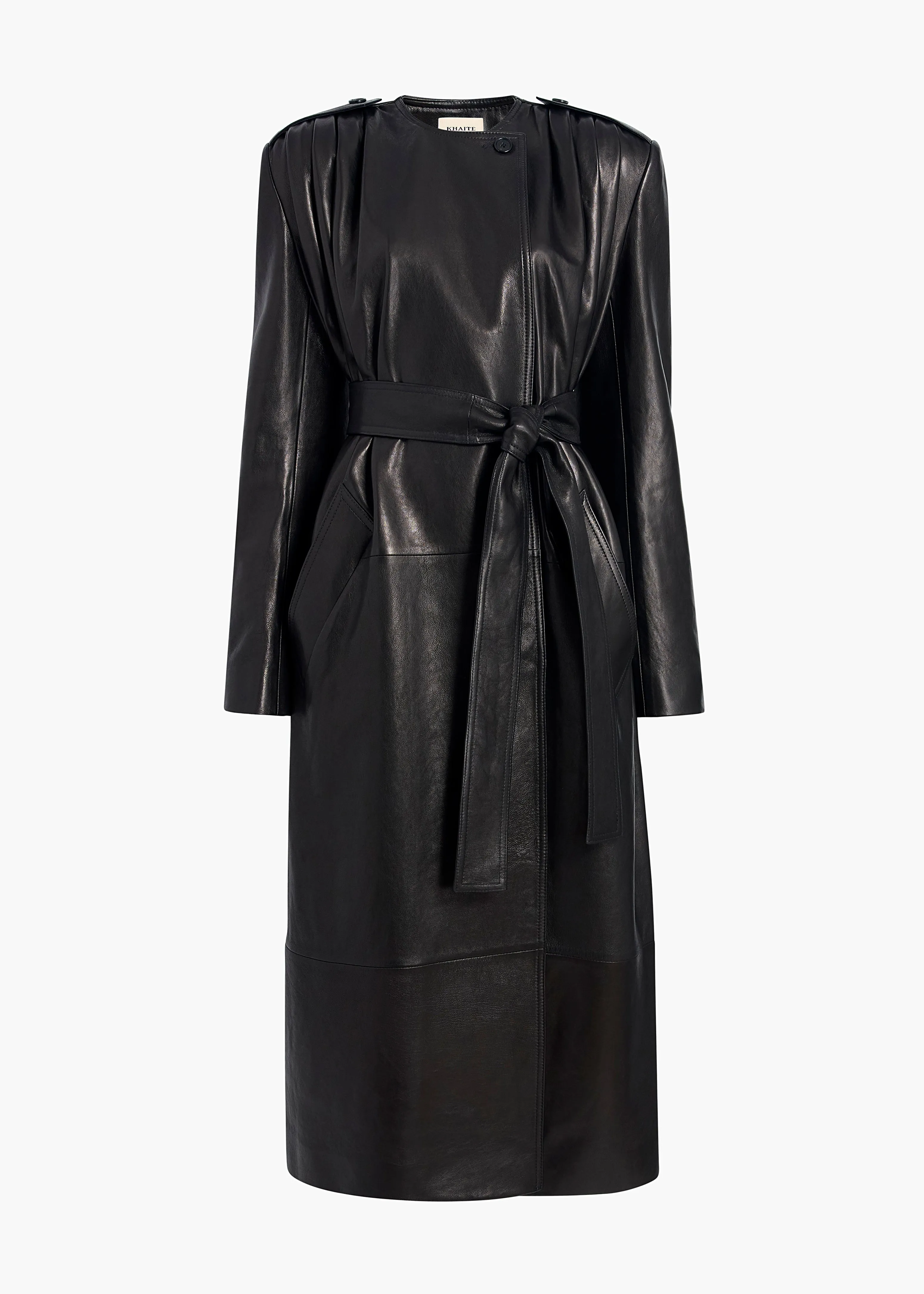 Minnler Trench in Black Leather sold by KHAITE