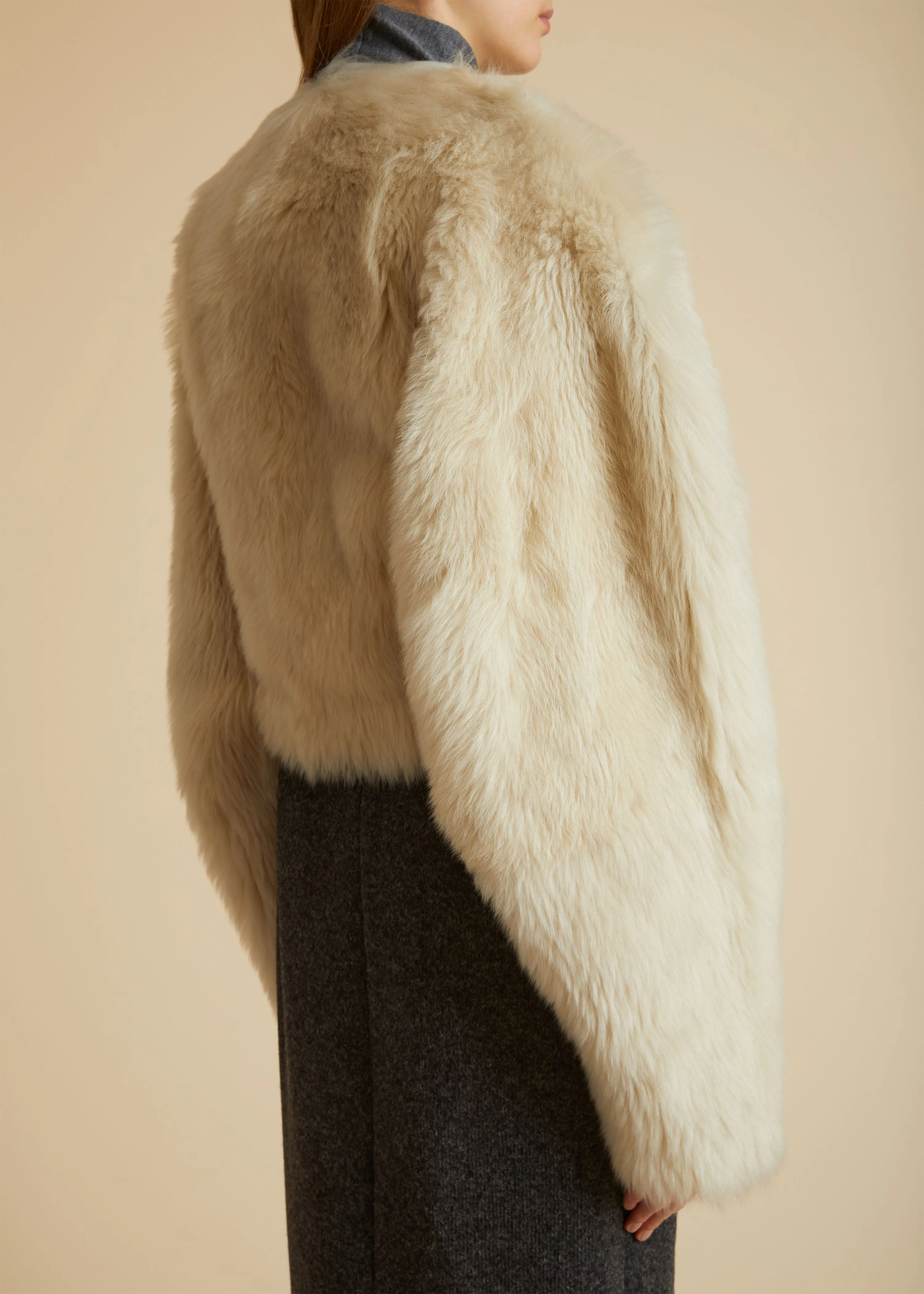The Gracell Jacket in Cream Shearling sold by KHAITE product image thumbnail 4