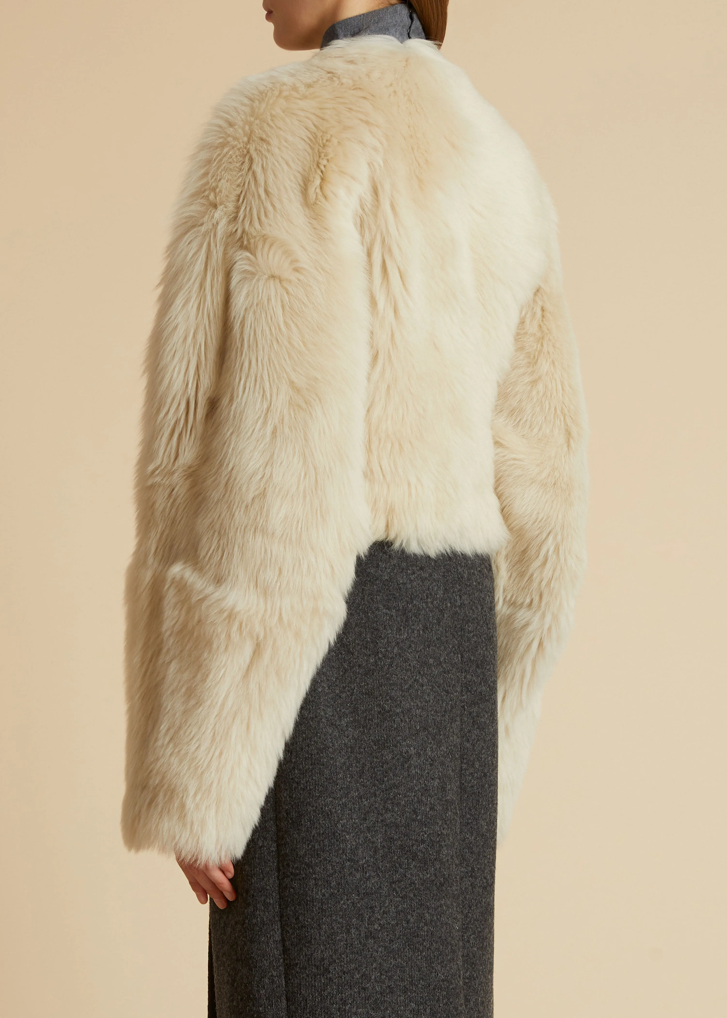 The Gracell Jacket in Cream Shearling sold by KHAITE product image thumbnail 3