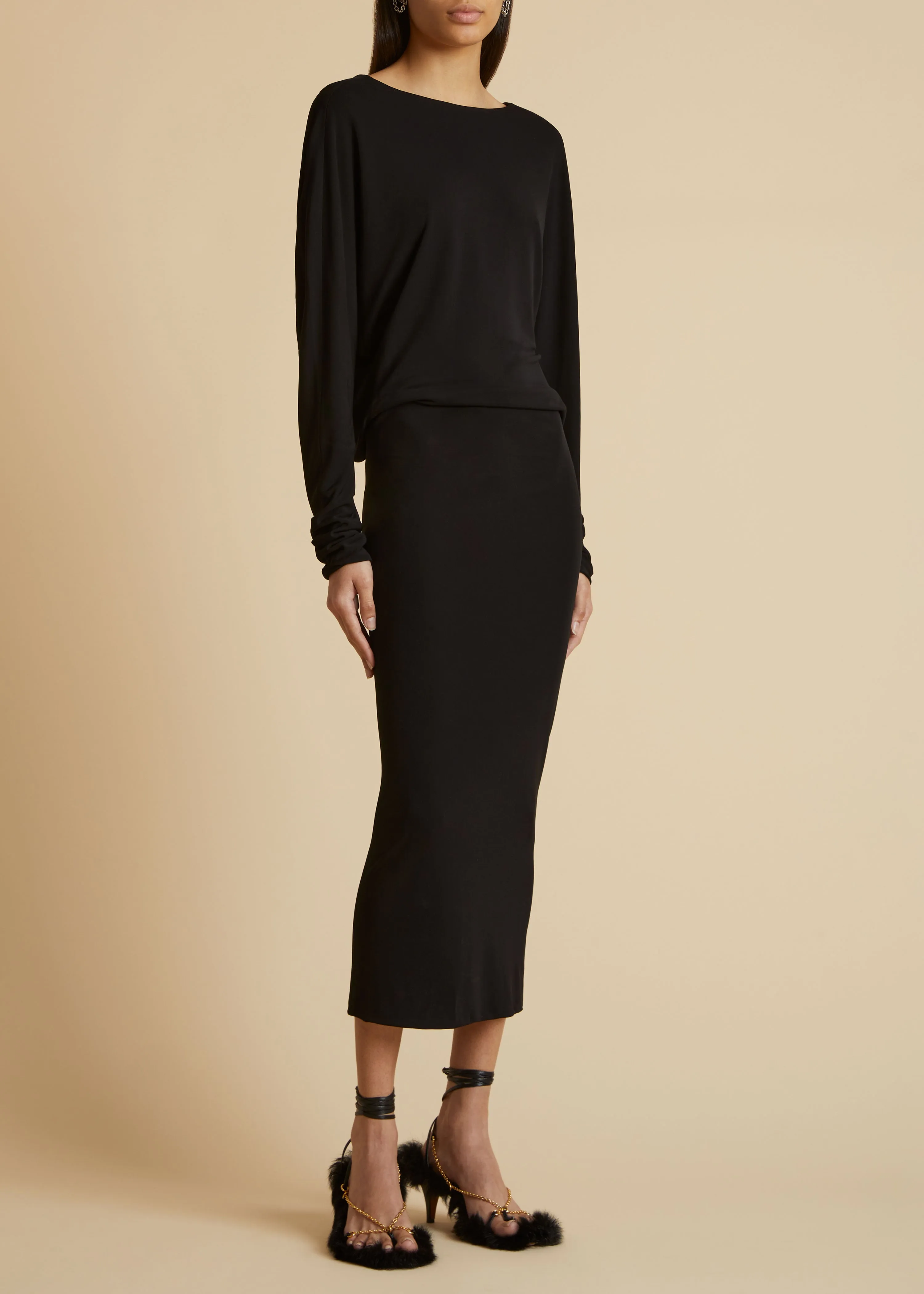 The Trina Dress in Black sold by KHAITE