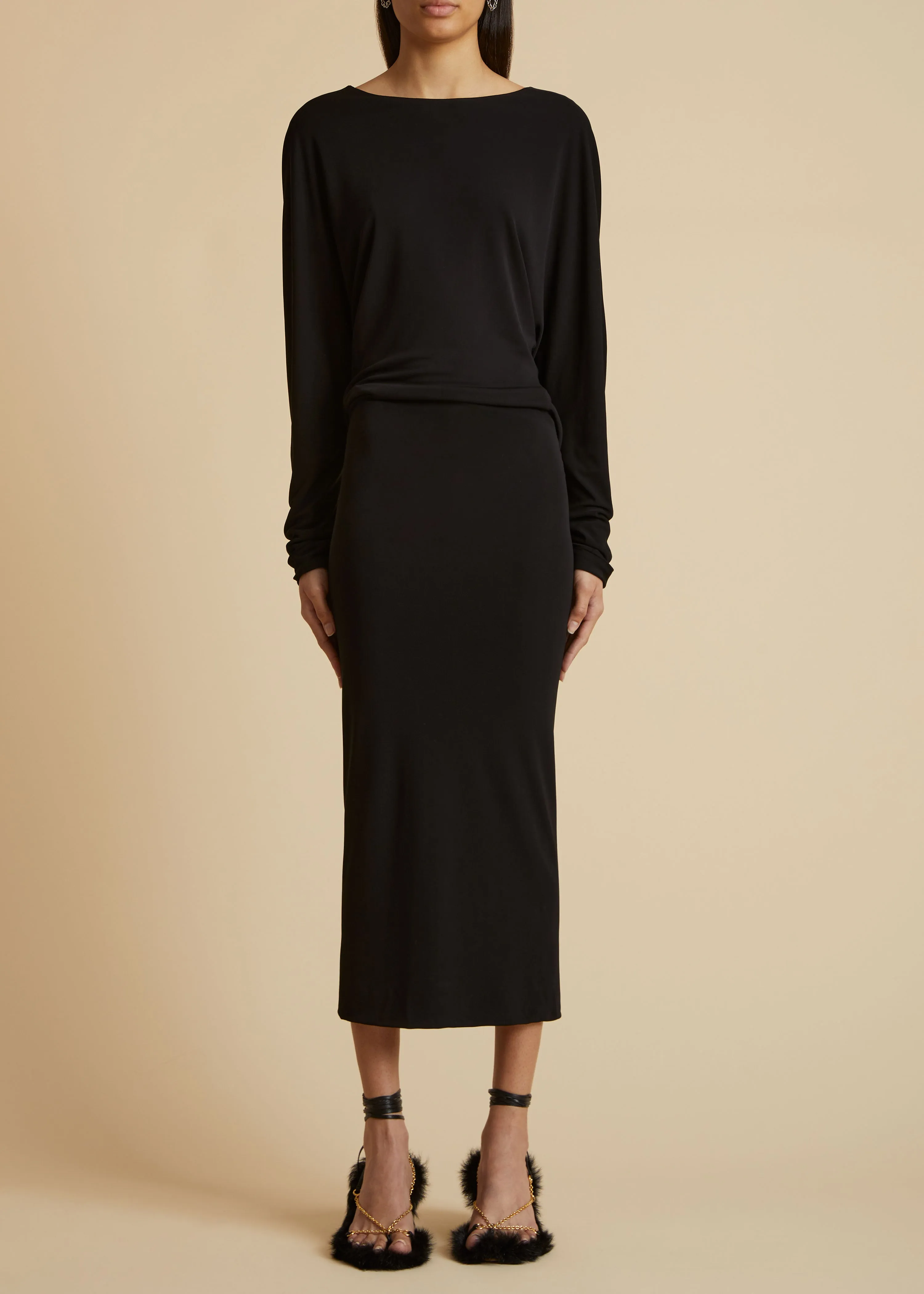 The Trina Dress in Black sold by KHAITE product image thumbnail 2
