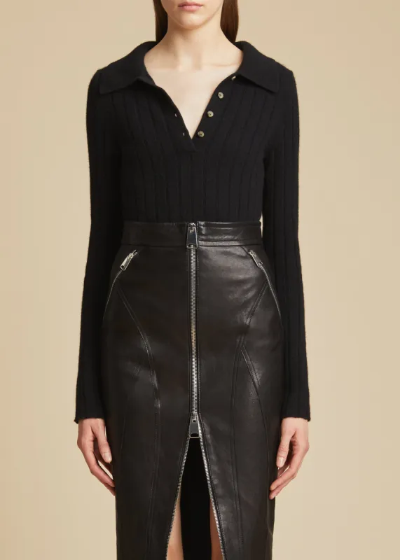 The Hans Sweater in Black sold by KHAITE