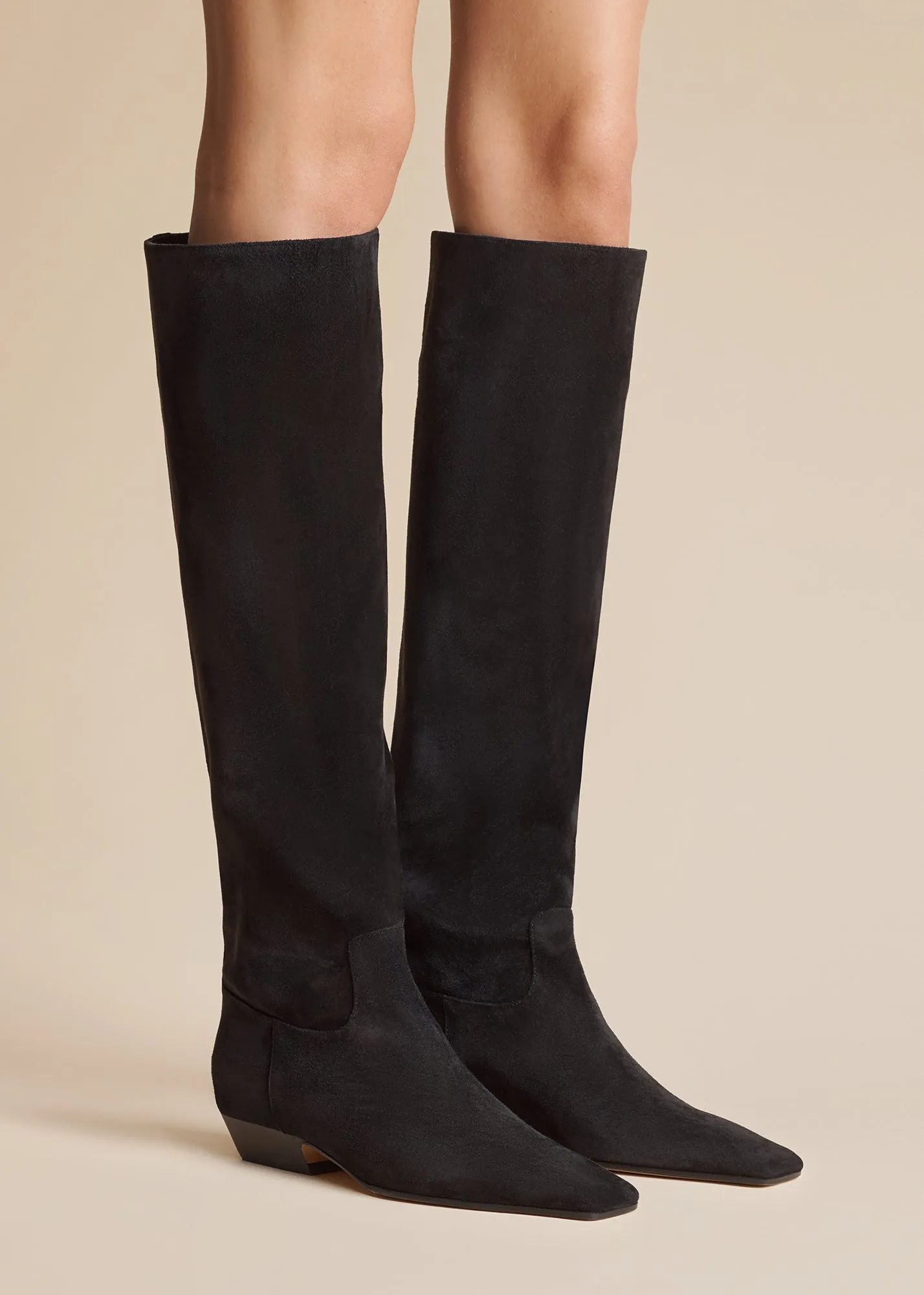 Marfa Knee-High Boot in Black Suede sold by KHAITE product image thumbnail 5