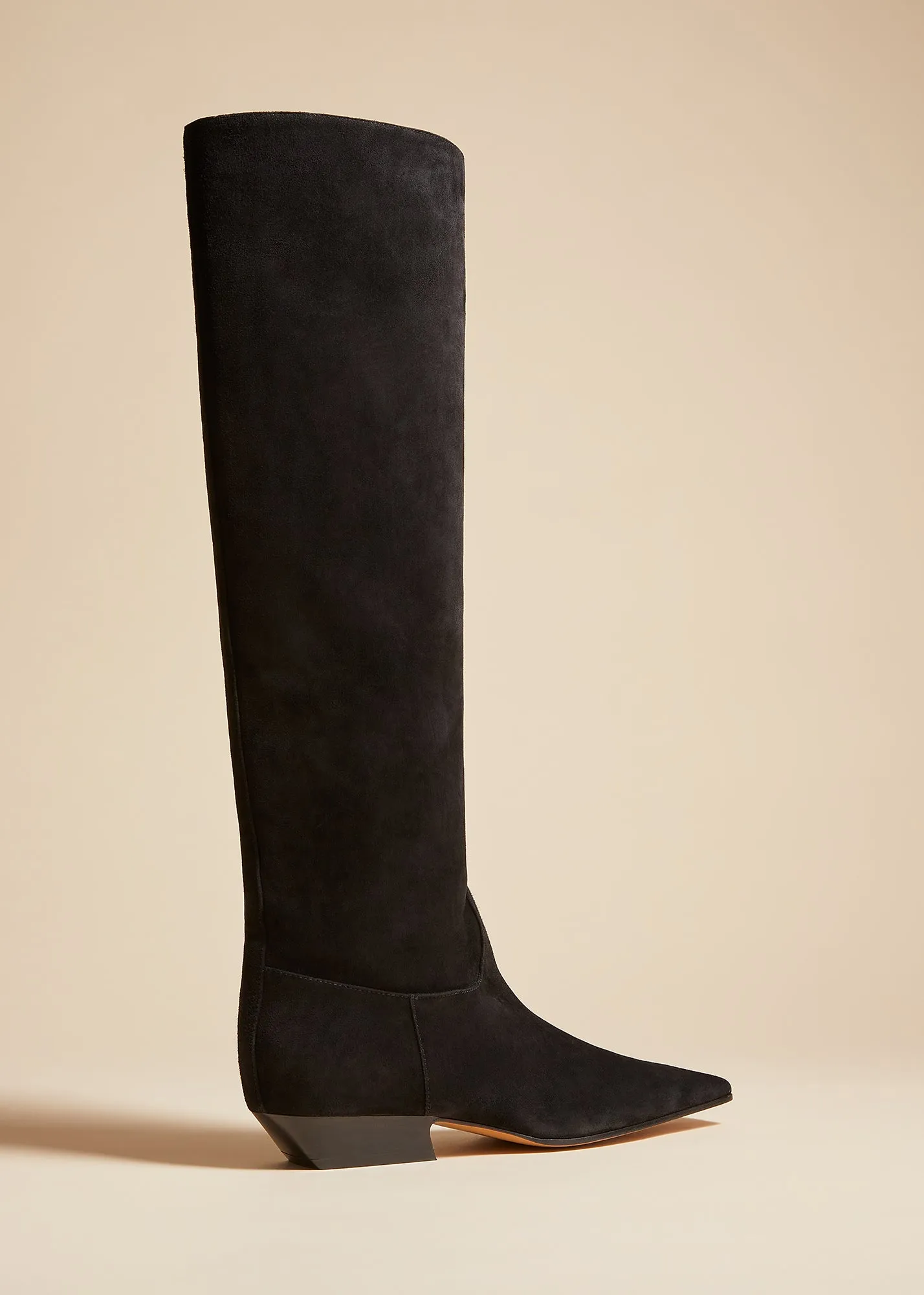Marfa Knee-High Boot in Black Suede sold by KHAITE product image thumbnail 3