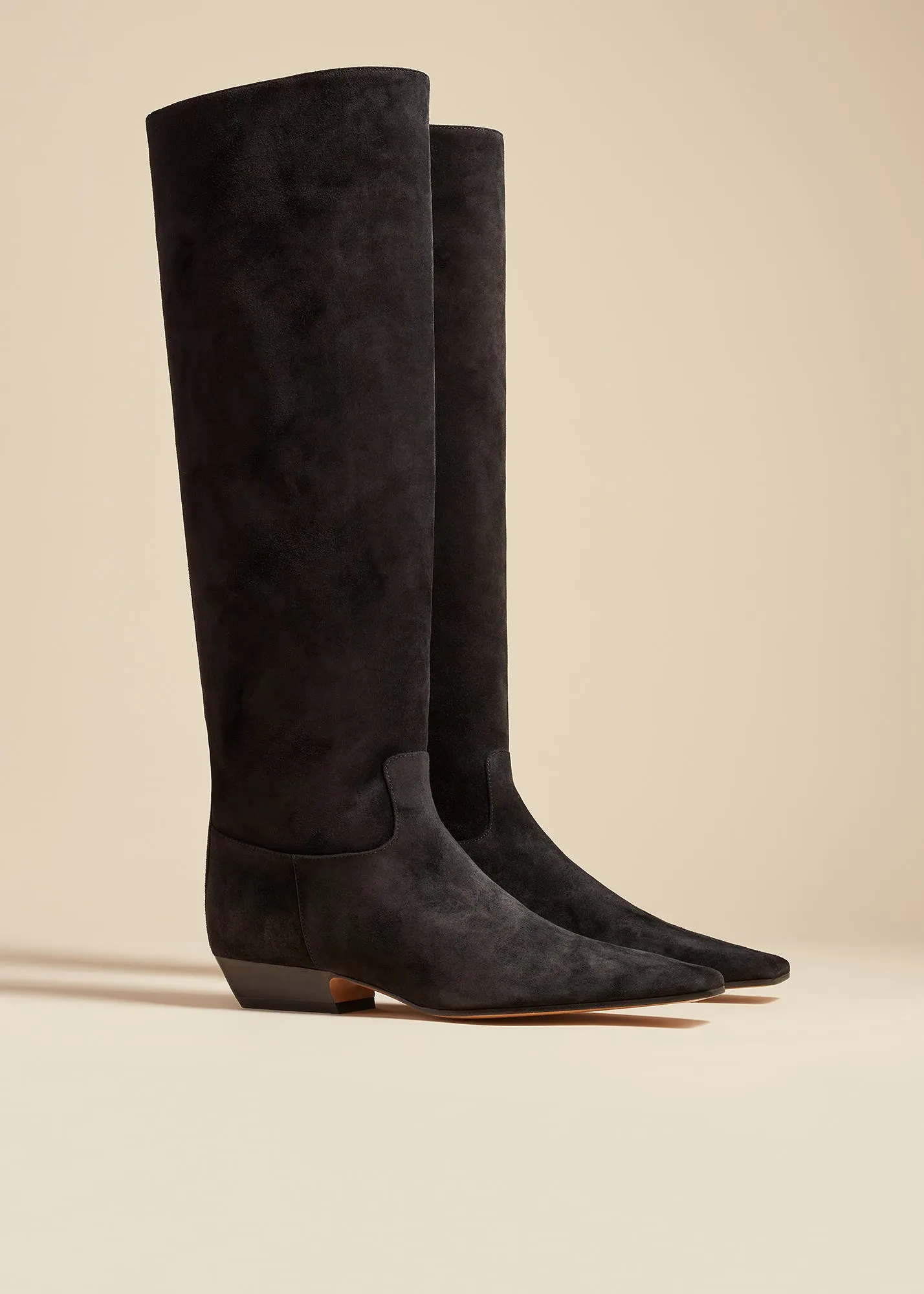 Marfa Knee-High Boot in Black Suede sold by KHAITE product image thumbnail 2