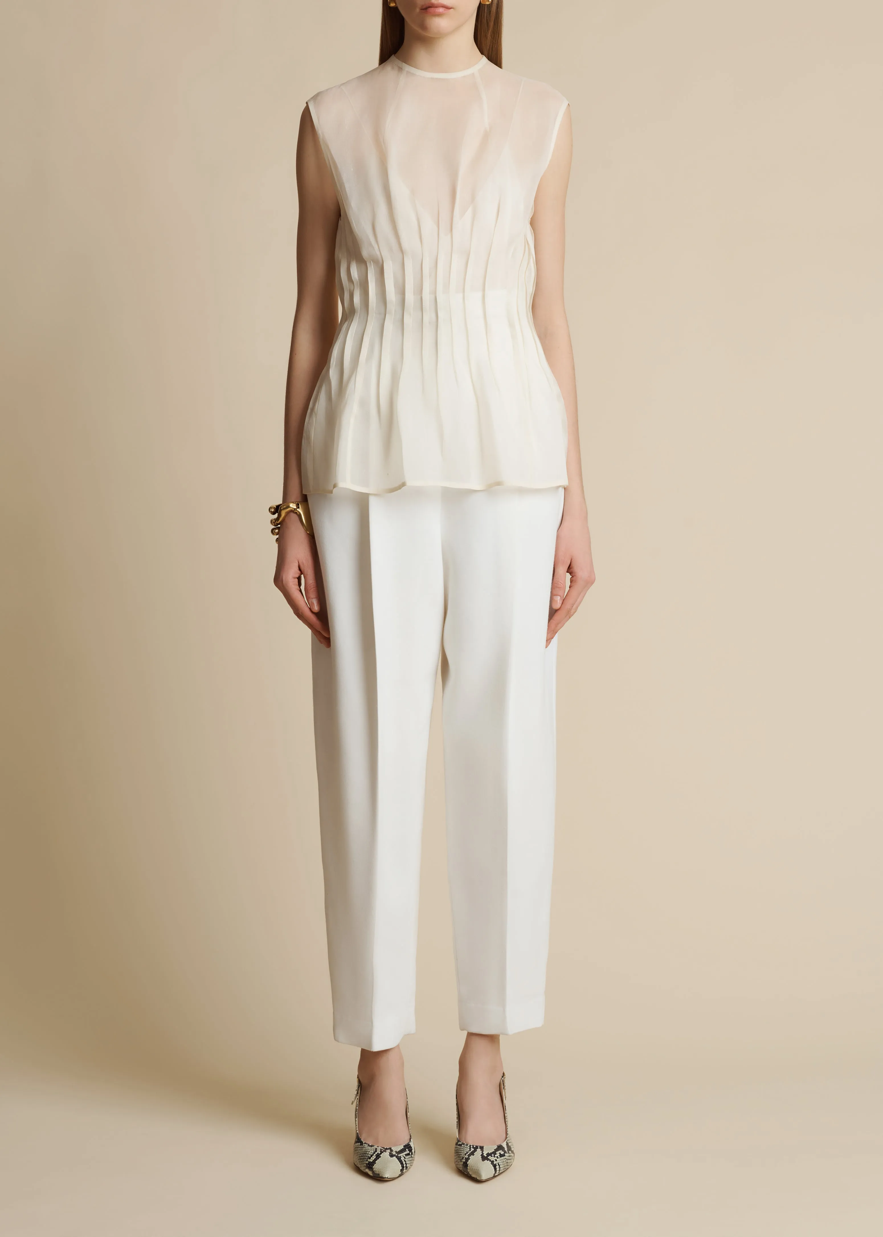 The Ashford Pant in Chalk sold by KHAITE product image thumbnail 2