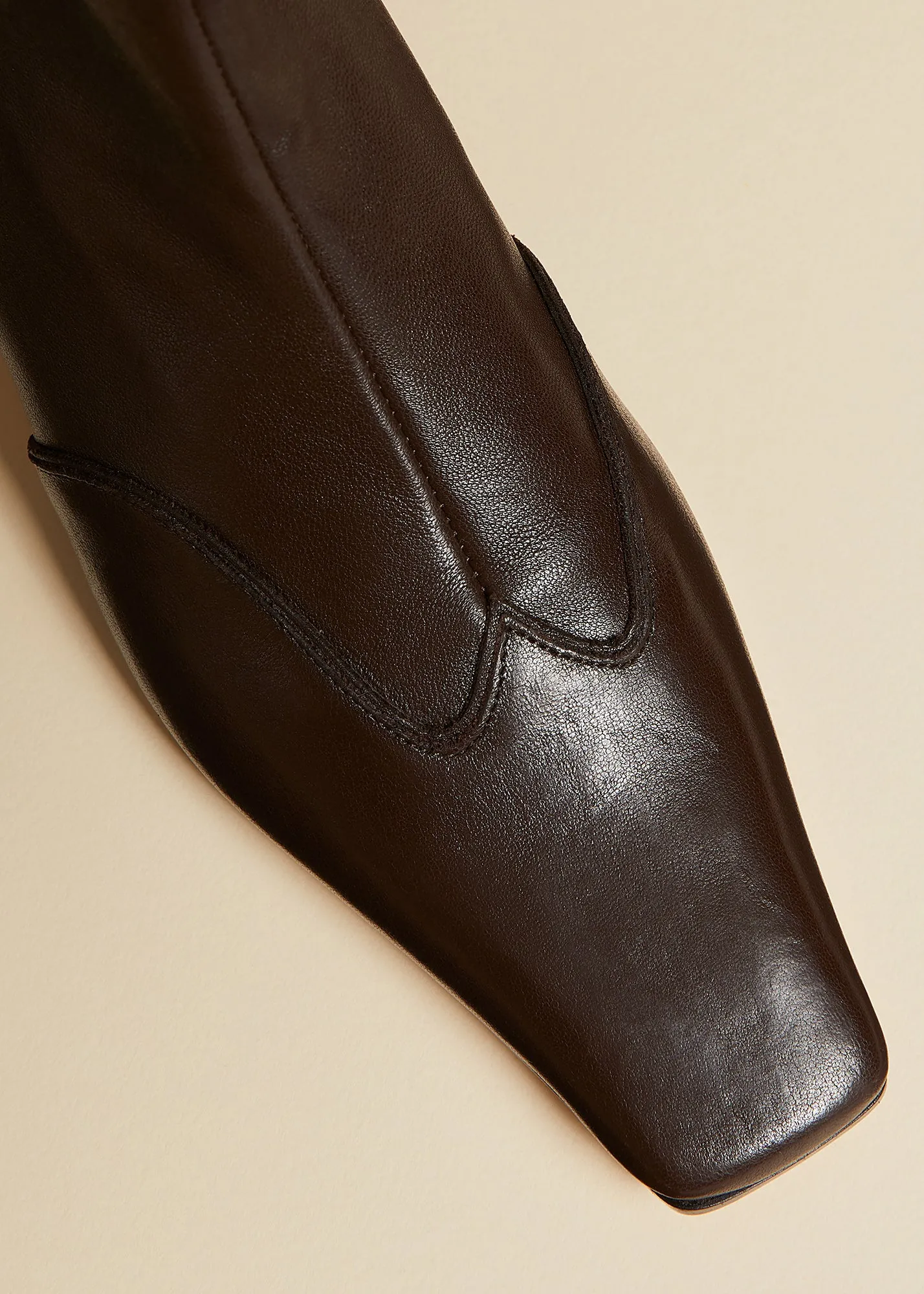 Nevada Stretch Low Boot in Dark Brown Nappa Leather sold by KHAITE product image thumbnail 4