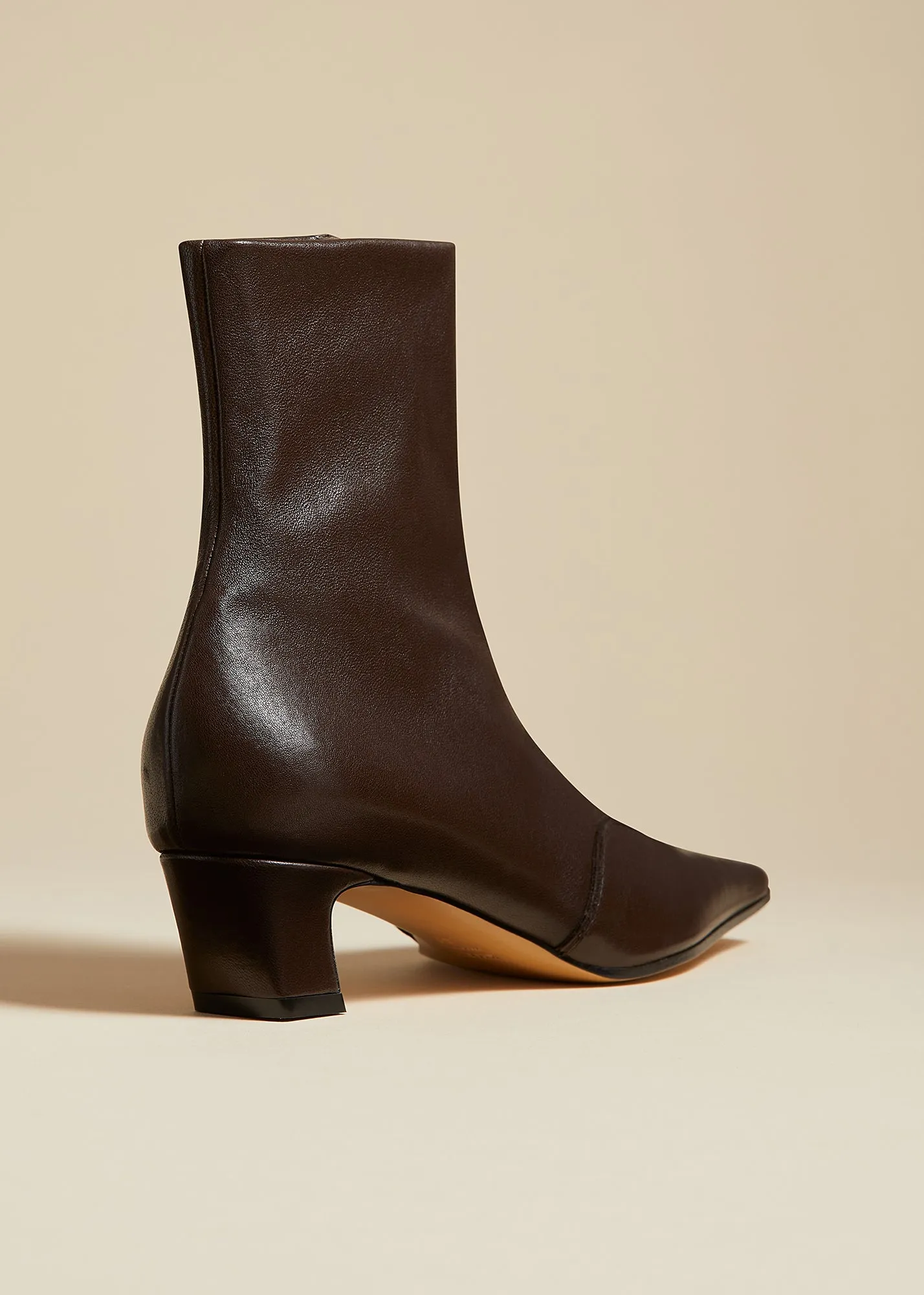 Nevada Stretch Low Boot in Dark Brown Nappa Leather sold by KHAITE product image thumbnail 3