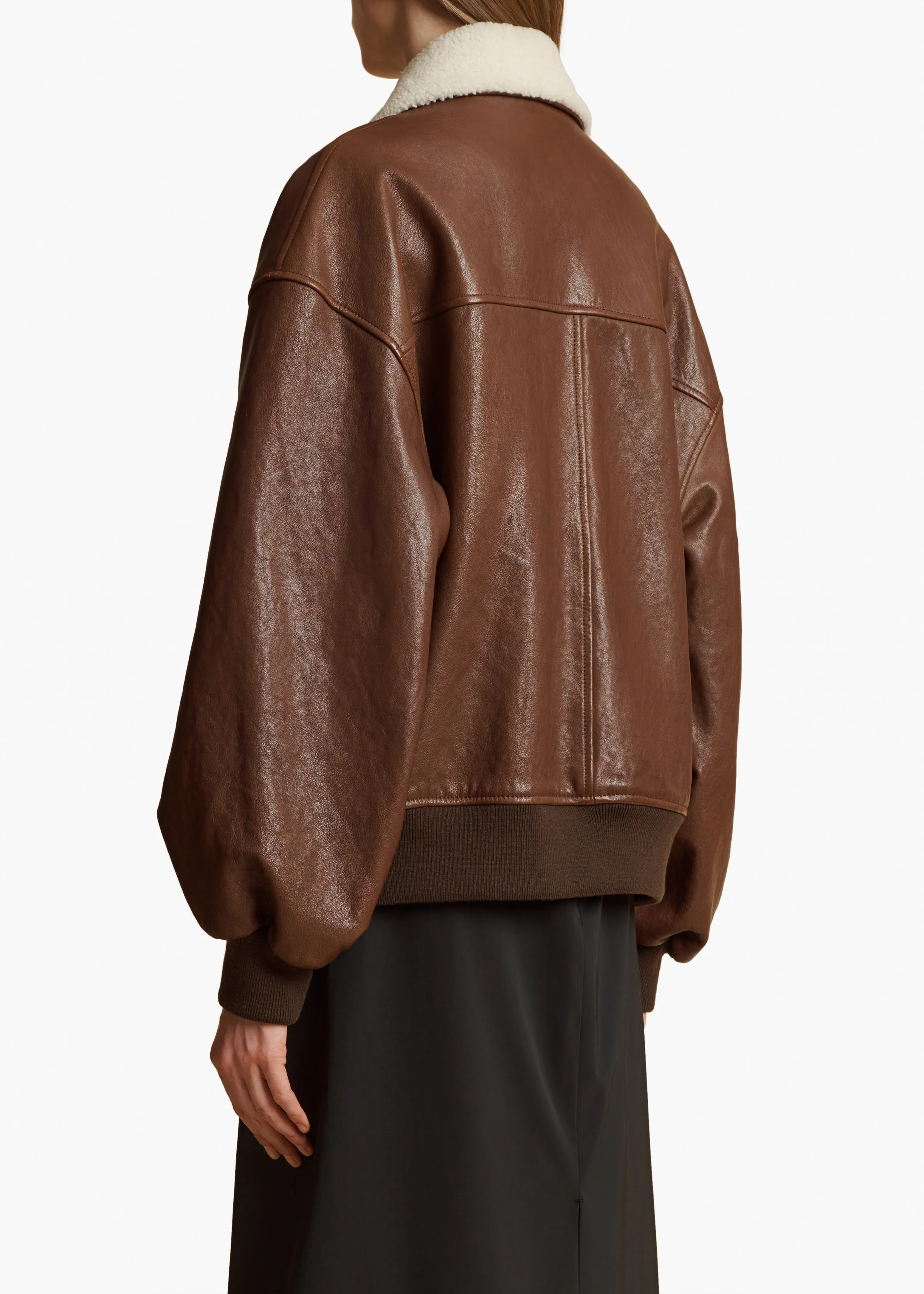 Shellar Jacket in Classic Brown Leather sold by KHAITE product image thumbnail 4