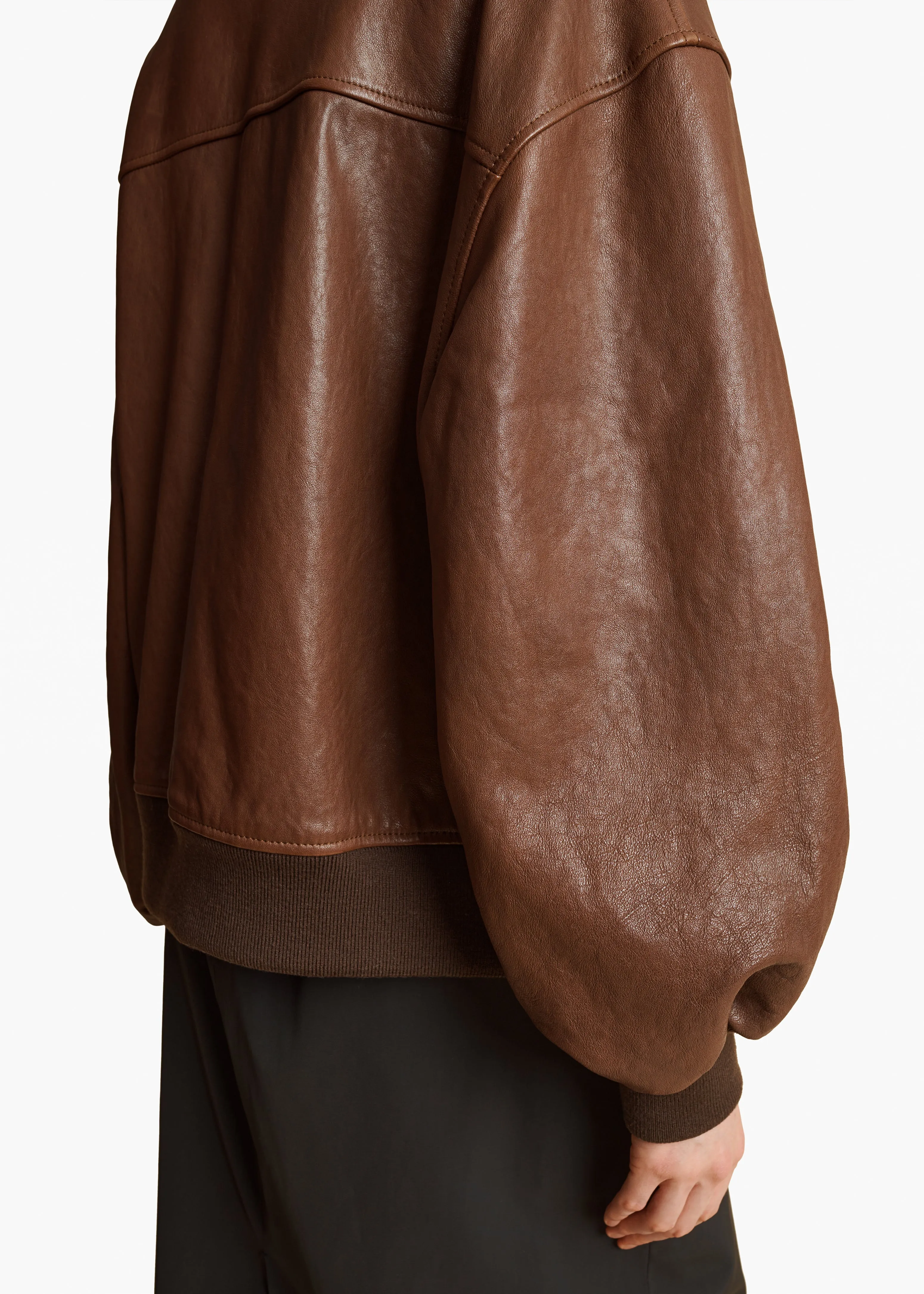 Shellar Jacket in Classic Brown Leather sold by KHAITE product image thumbnail 5