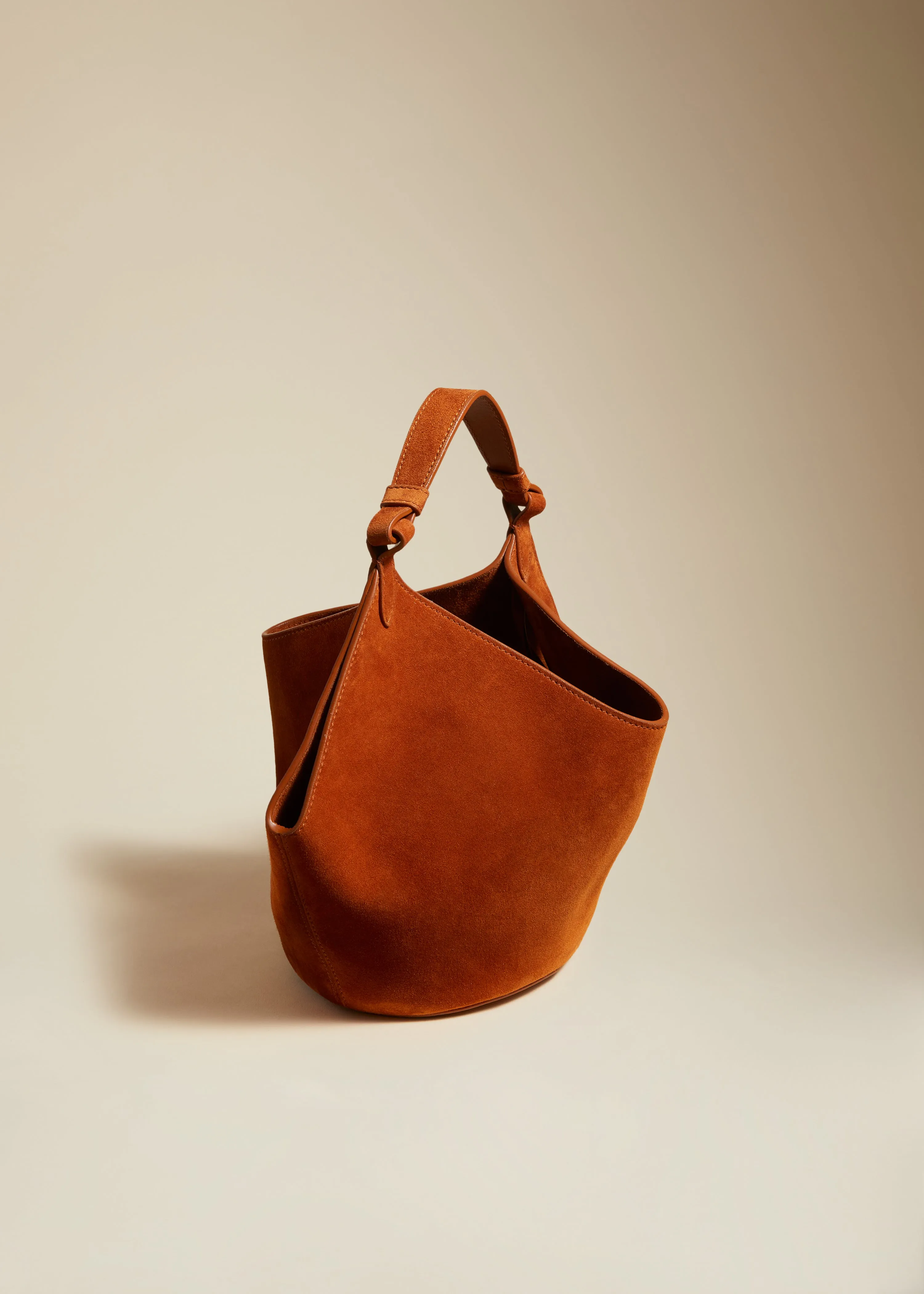 Mini Lotus Bag in Caramel Suede sold by KHAITE product image thumbnail 2