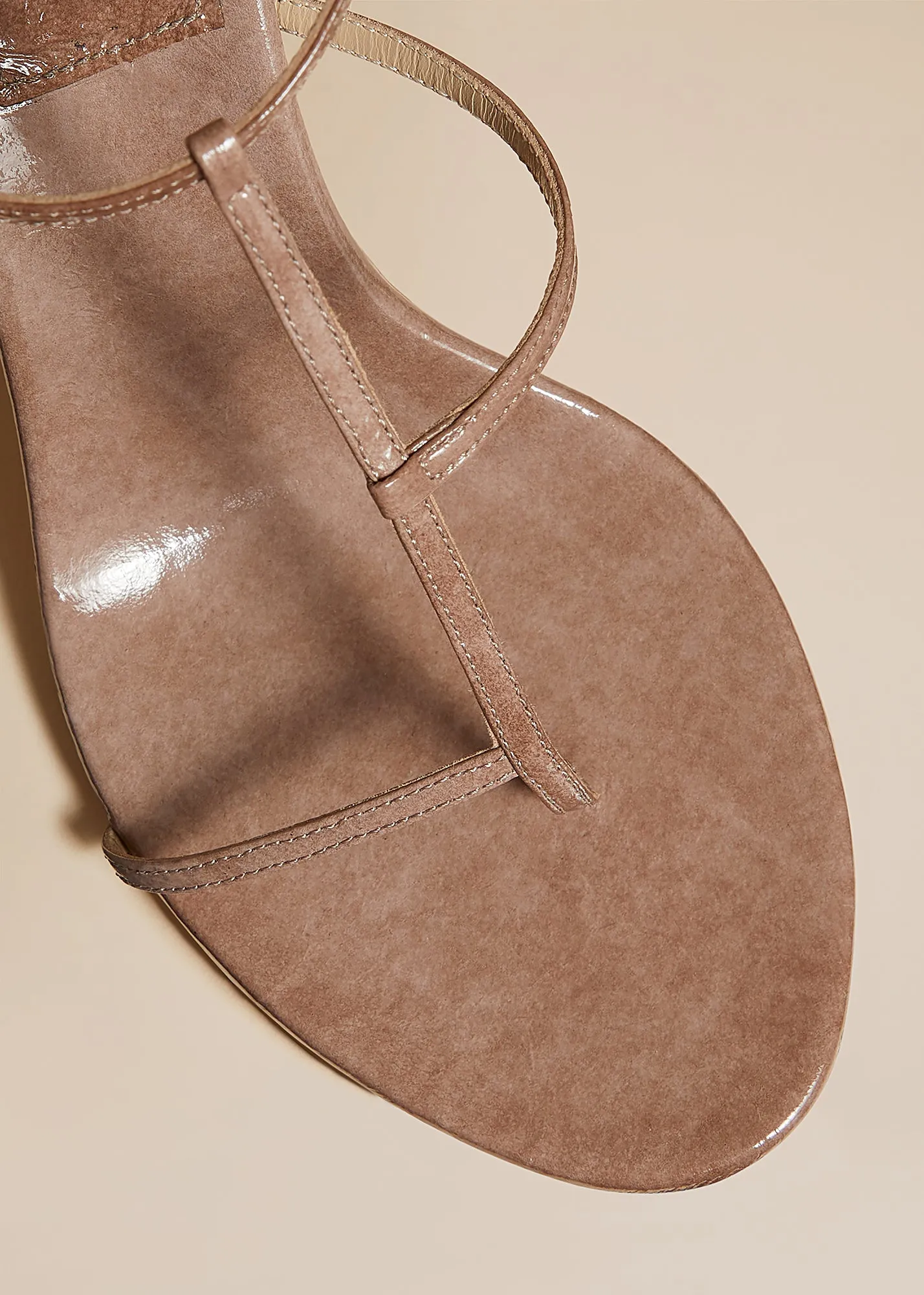 Jones Heel Sandal in Mud Crinkled Leather sold by KHAITE product image thumbnail 4