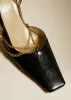 The Marfa Slingback Sandal in Black Crinkled Leather sold by KHAITE