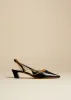 The Marfa Slingback Sandal in Black Crinkled Leather sold by KHAITE