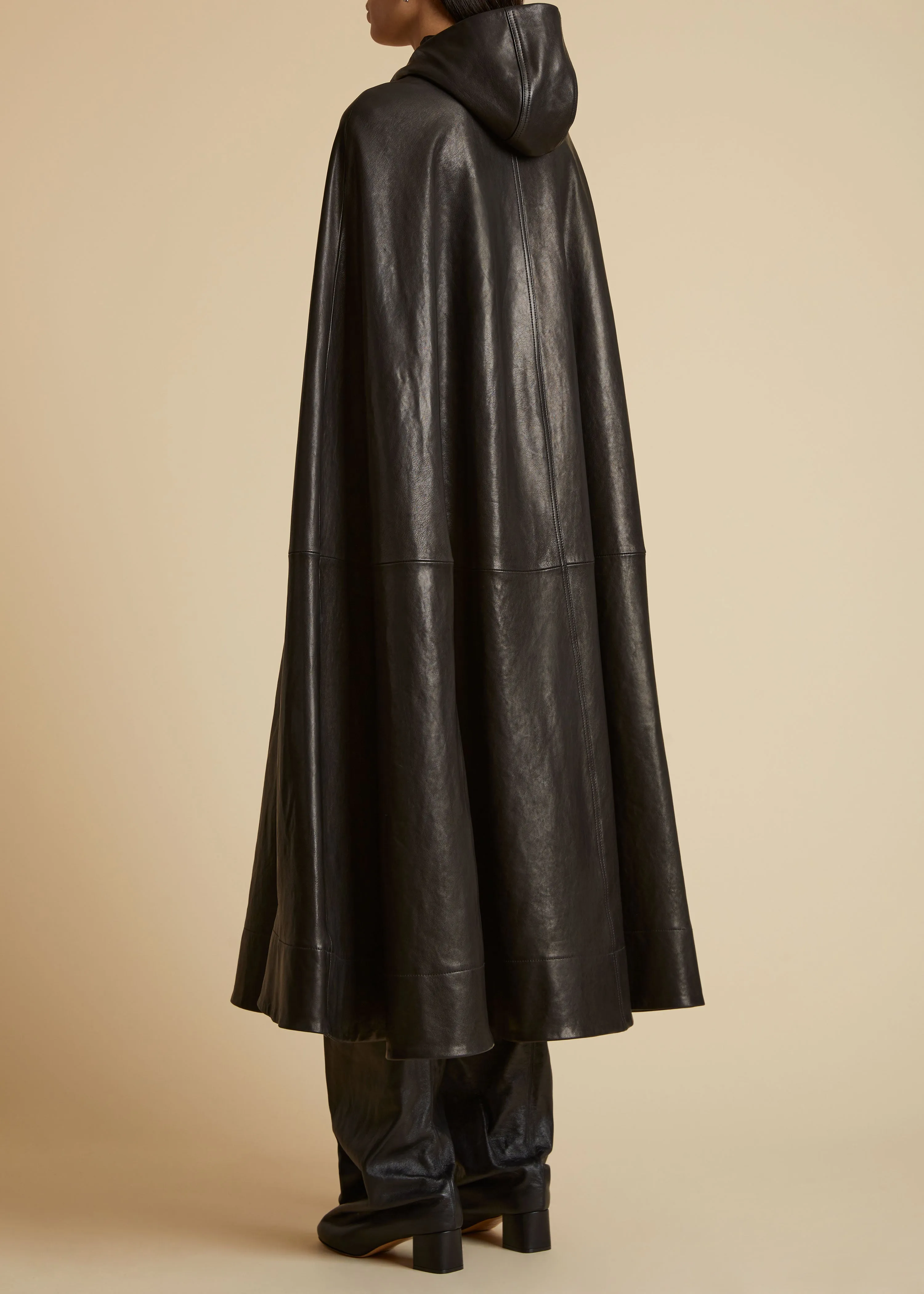 The Roygen Cape in Black Leather sold by KHAITE product image thumbnail 3