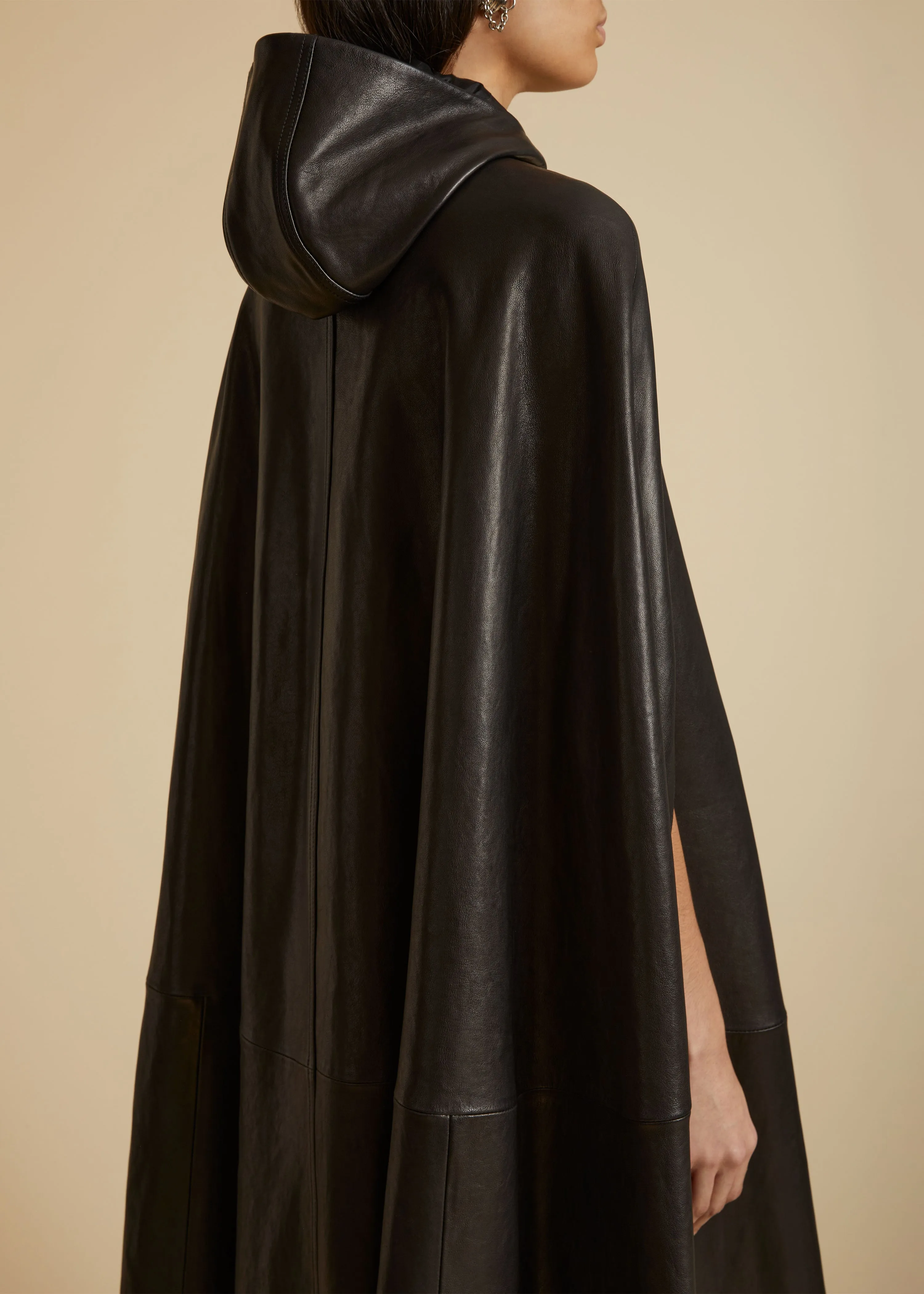 The Roygen Cape in Black Leather sold by KHAITE product image thumbnail 5