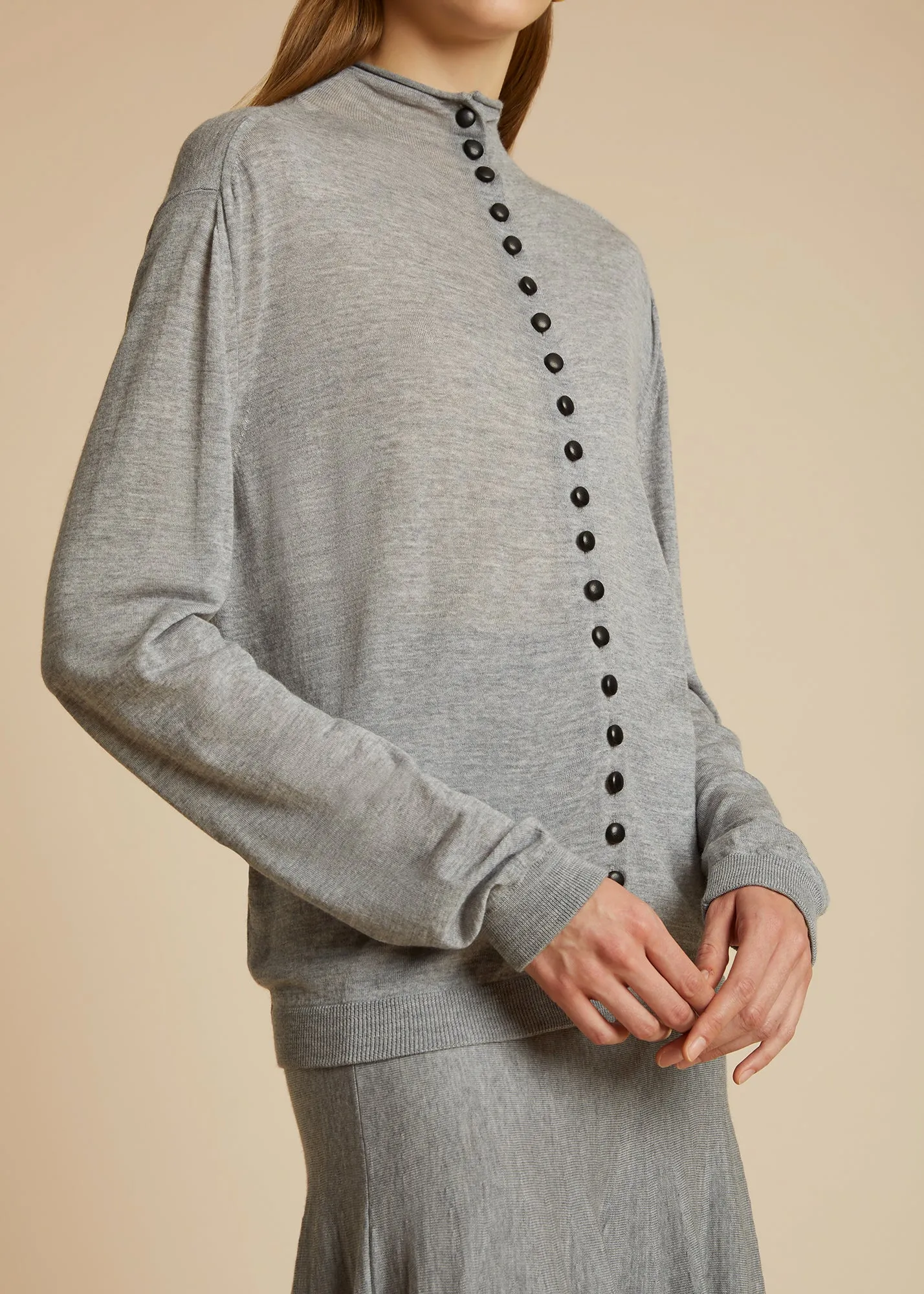 The Danika Sweater in Heather Grey sold by KHAITE product image thumbnail 4