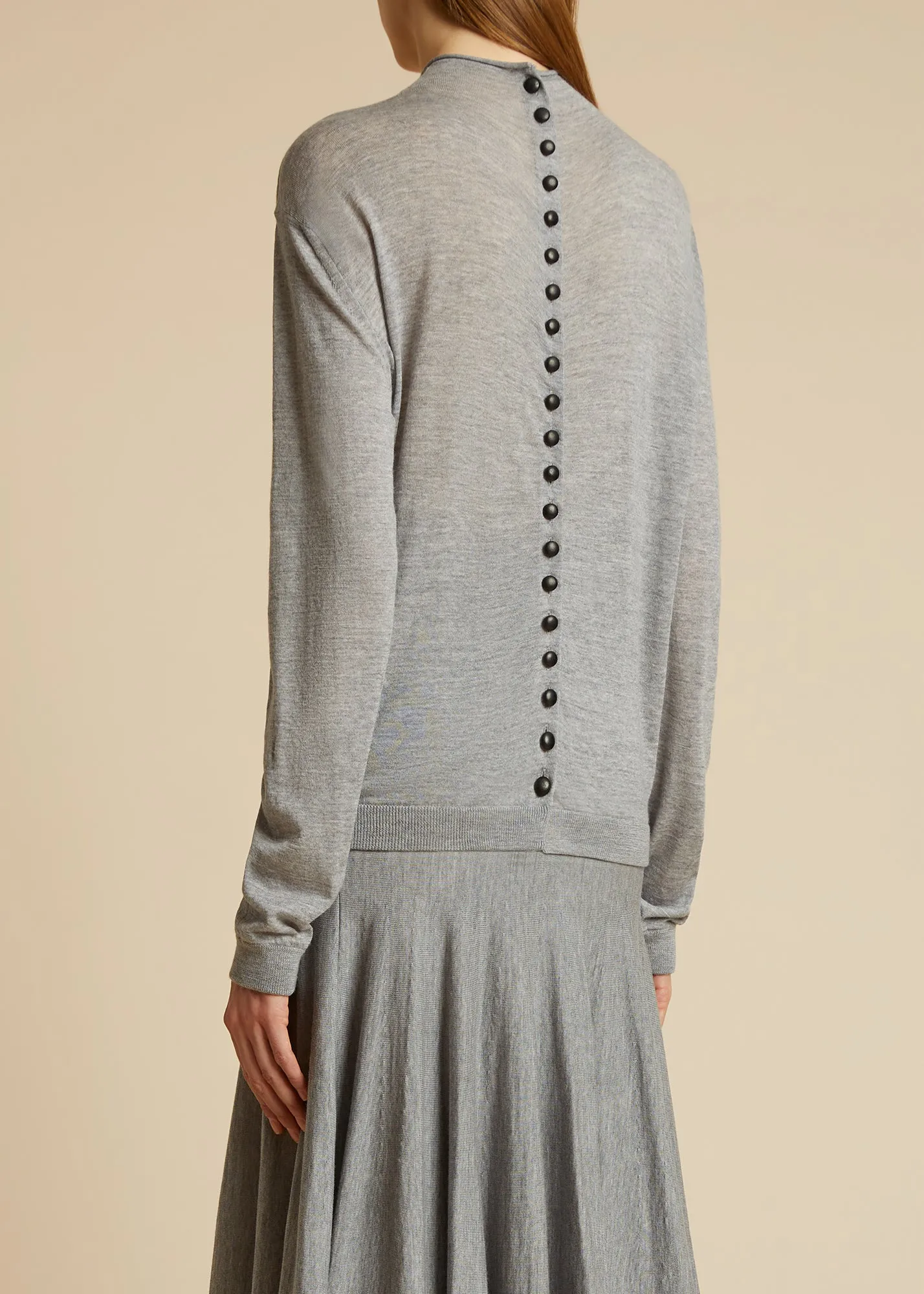 The Danika Sweater in Heather Grey sold by KHAITE product image thumbnail 3