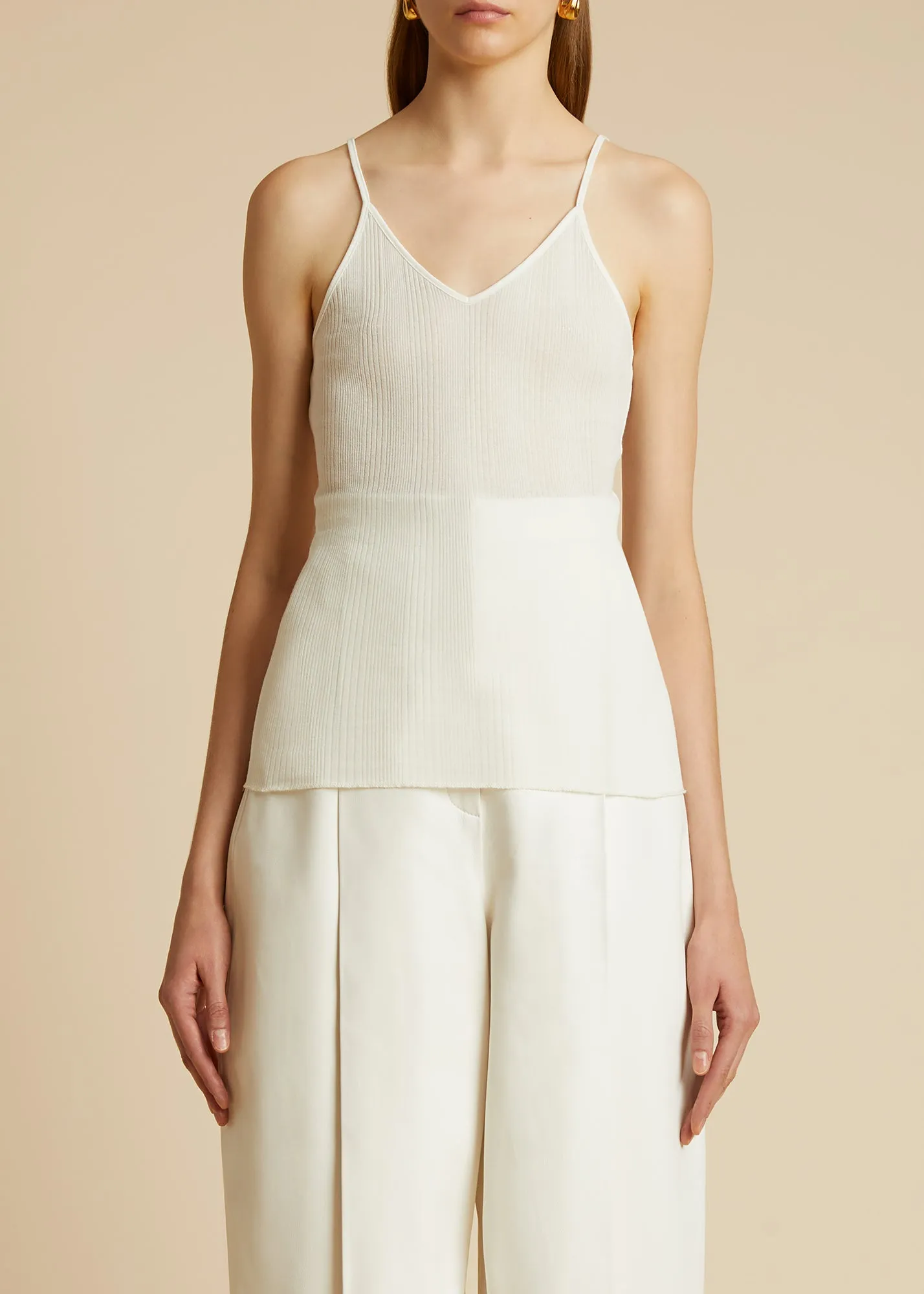The Mona Top in Cream sold by KHAITE product image thumbnail 2