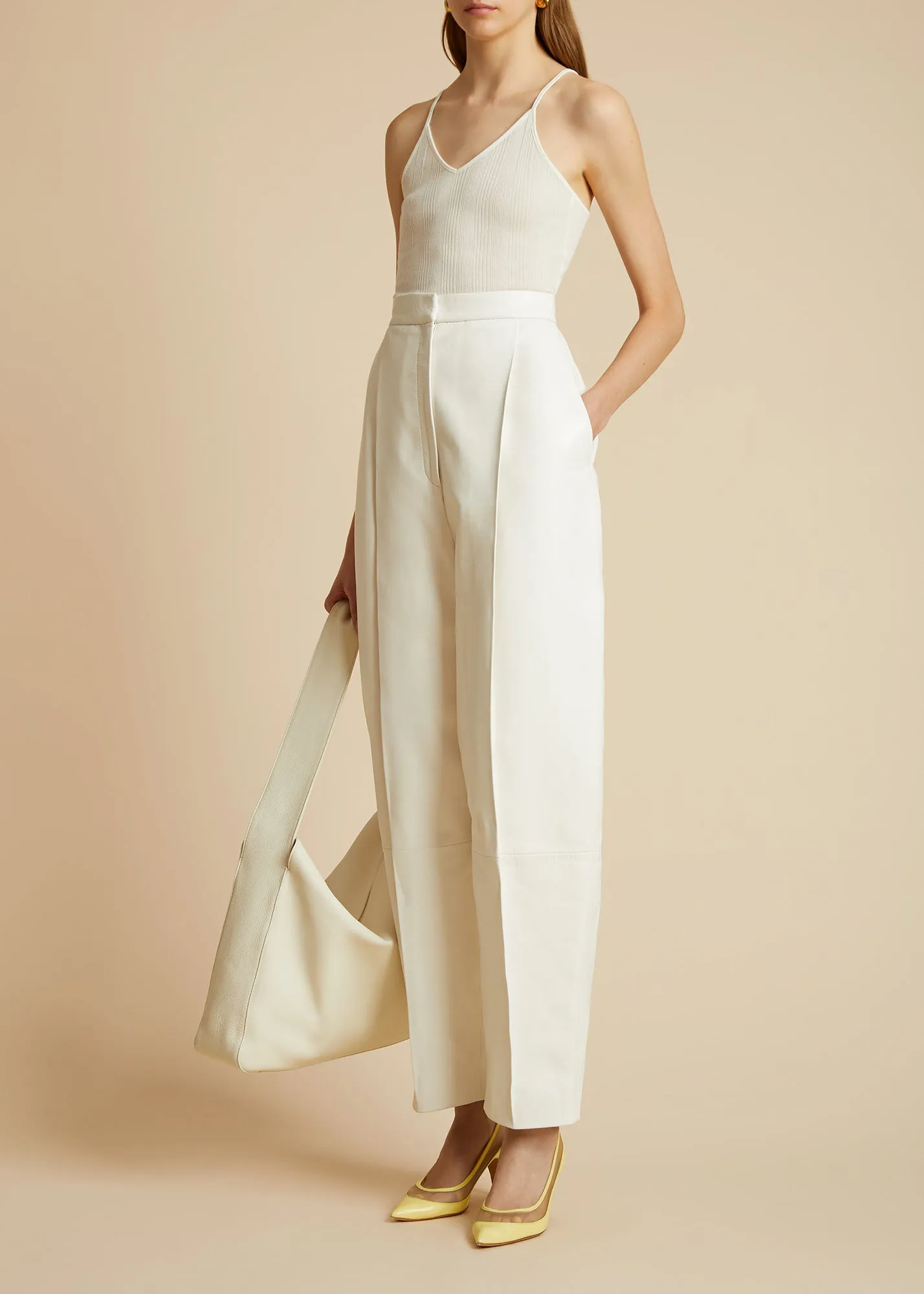 The Mona Top in Cream sold by KHAITE