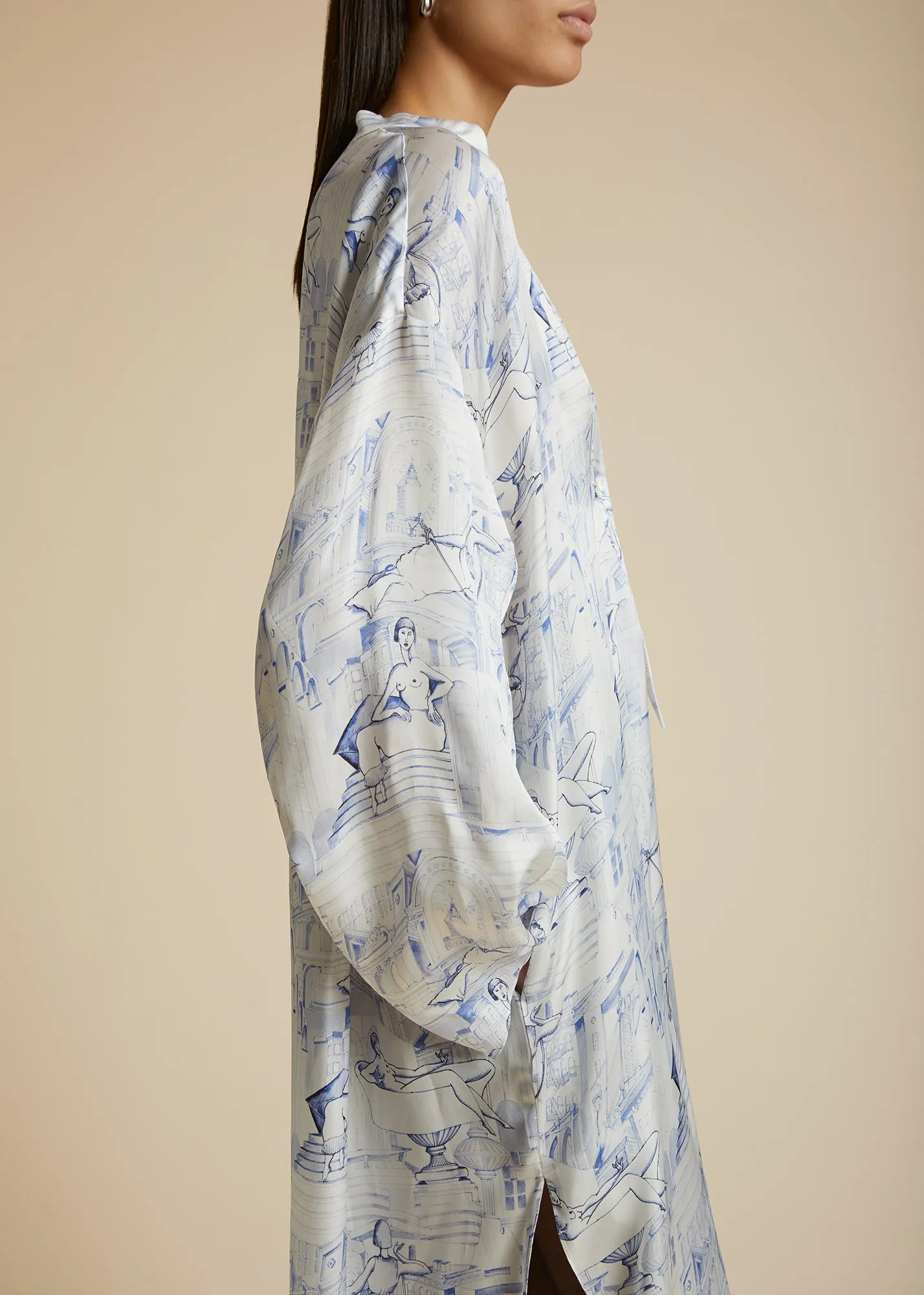 Brom Dress in Cream and Blue sold by KHAITE product image thumbnail 5