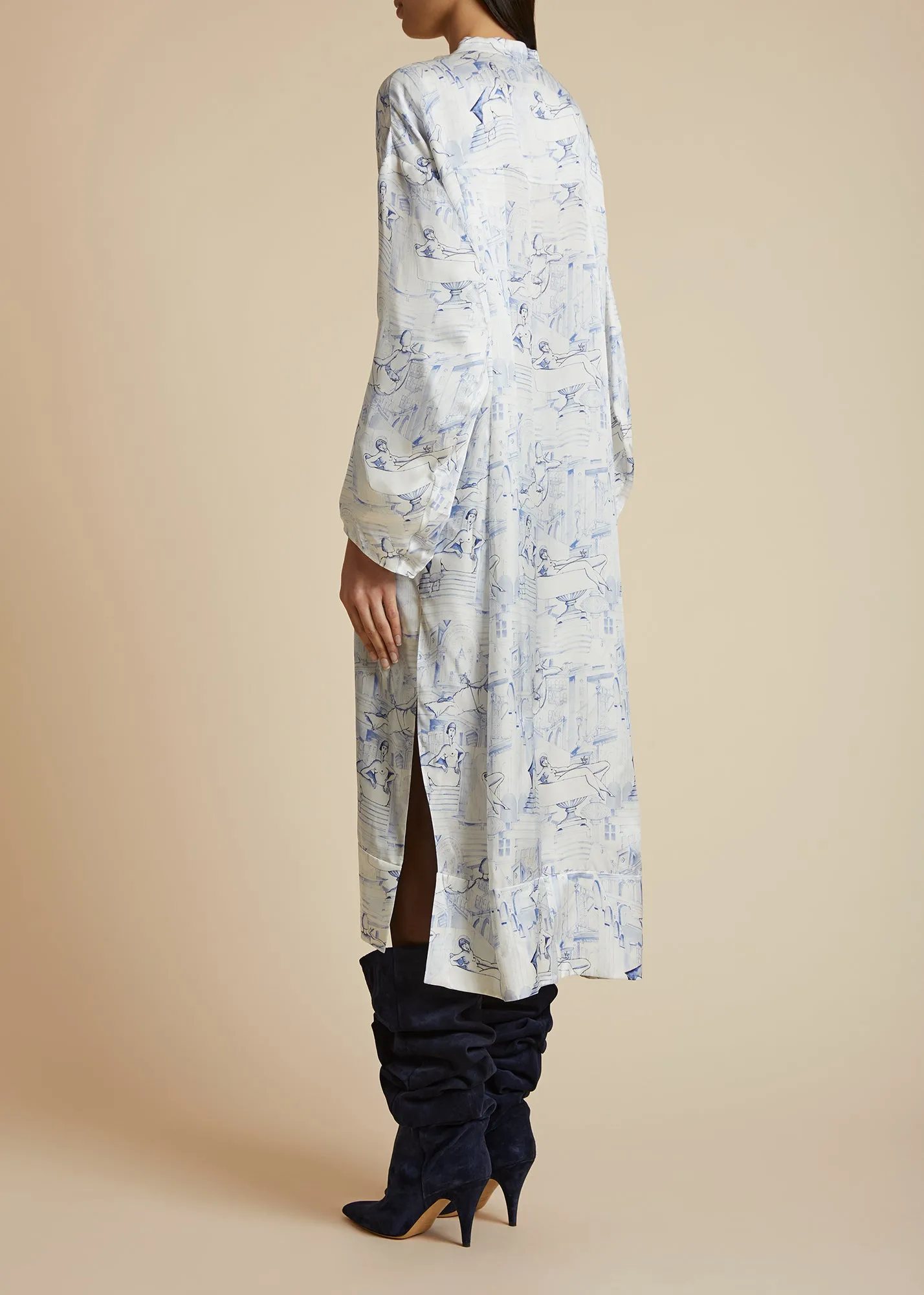 Brom Dress in Cream and Blue sold by KHAITE product image thumbnail 4