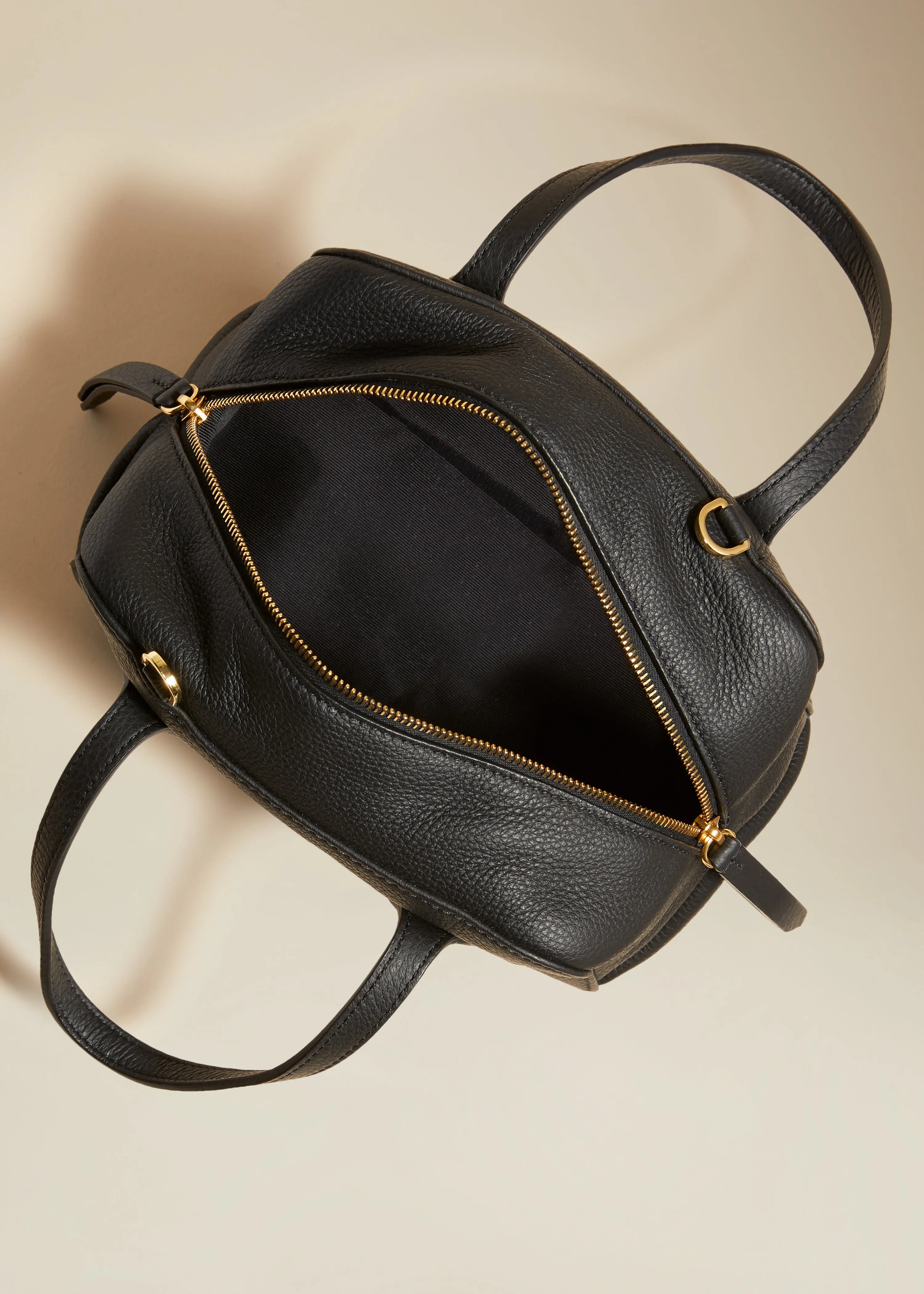 The Small Maeve Crossbody Bag in Black Pebbled Leather sold by KHAITE product image thumbnail 4