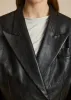 The Connie Blazer in Black Leather sold by KHAITE