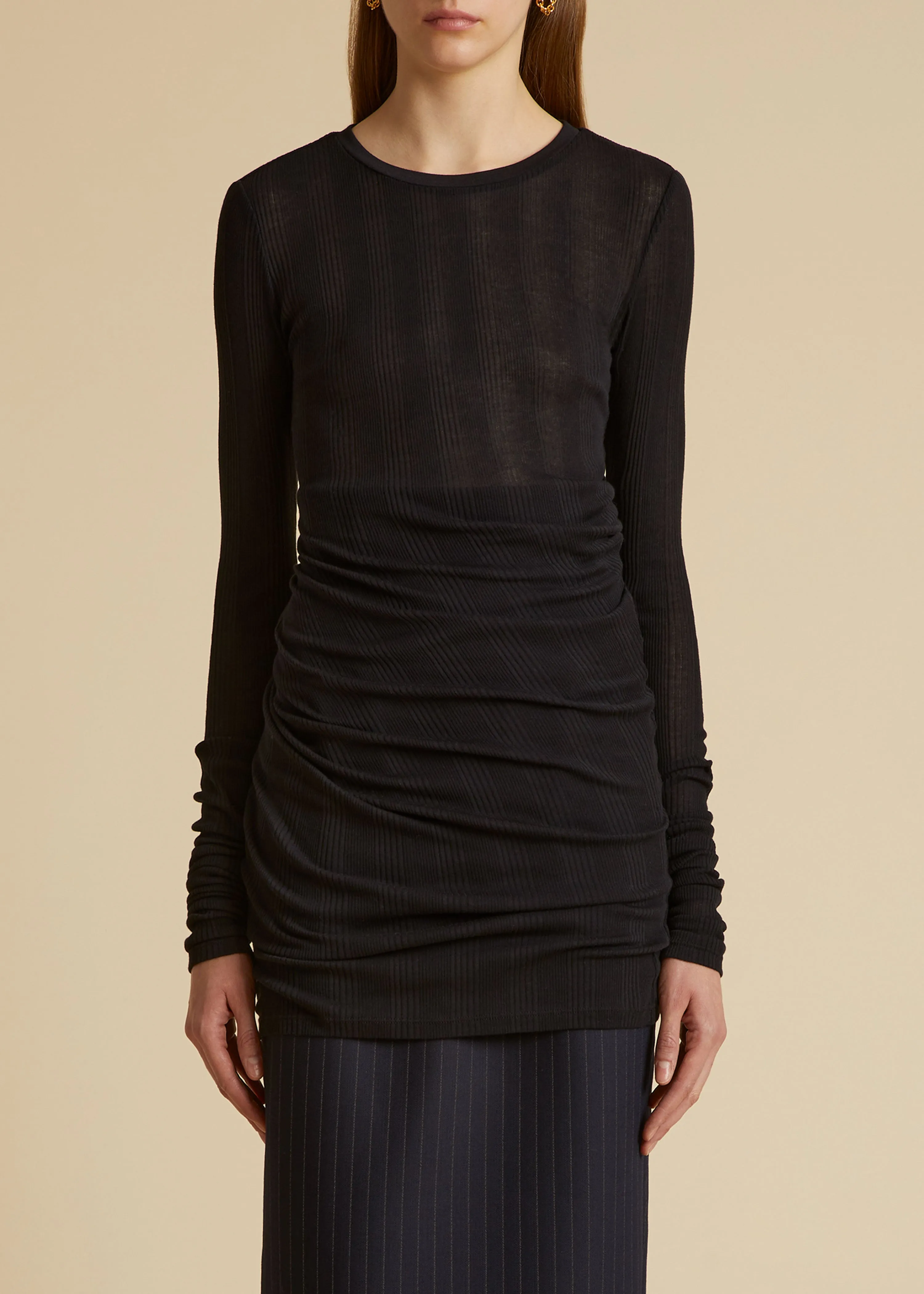 The Lenora Top in Black sold by KHAITE product image thumbnail 2